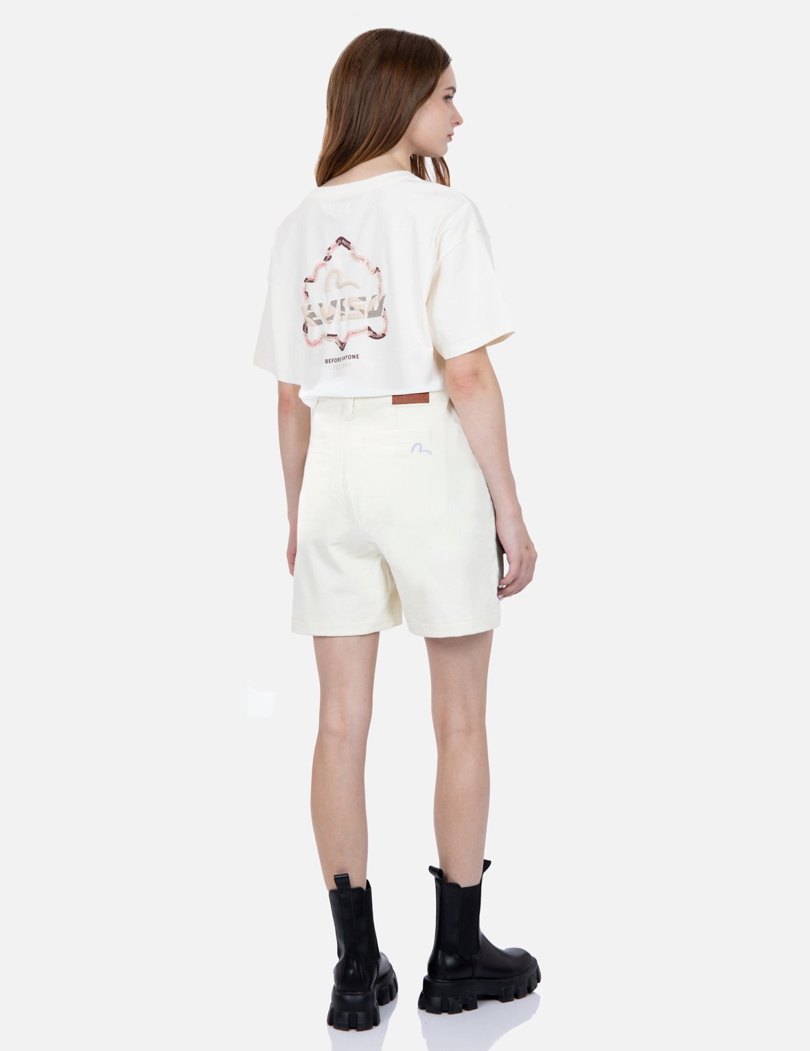 Seagull Embroidery Corduroy Shorts - 3