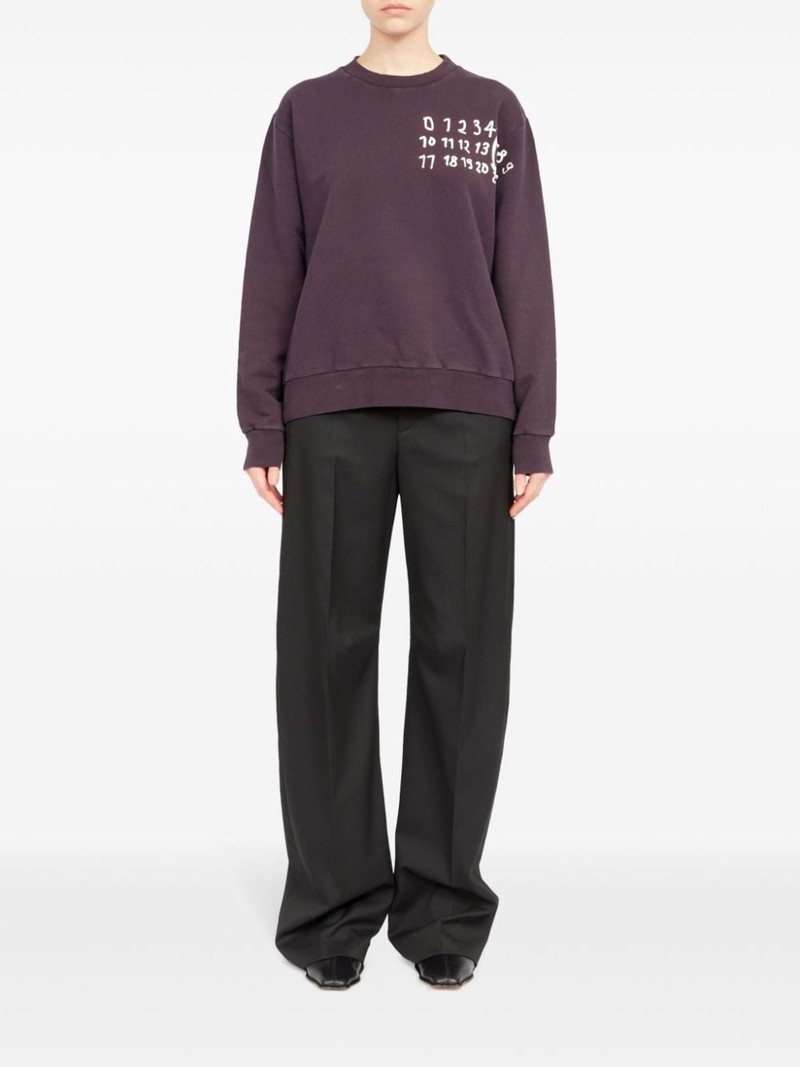 MM6 Maison Margiela Numbers-print cotton sweatshirt outlook