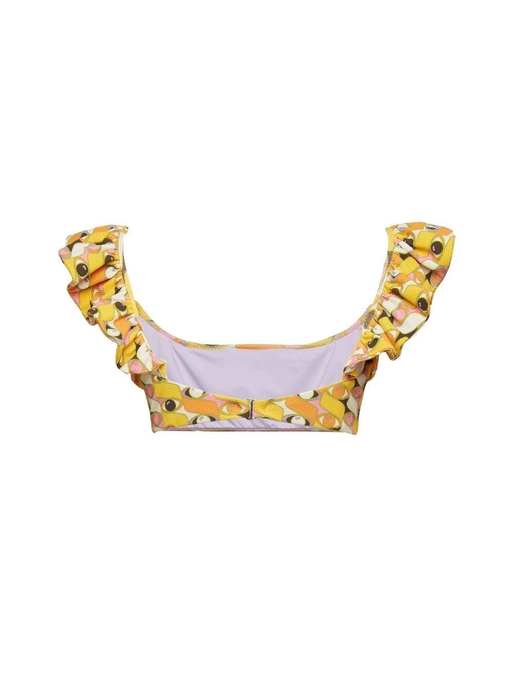Ruffle graphic-print bikini top - 4