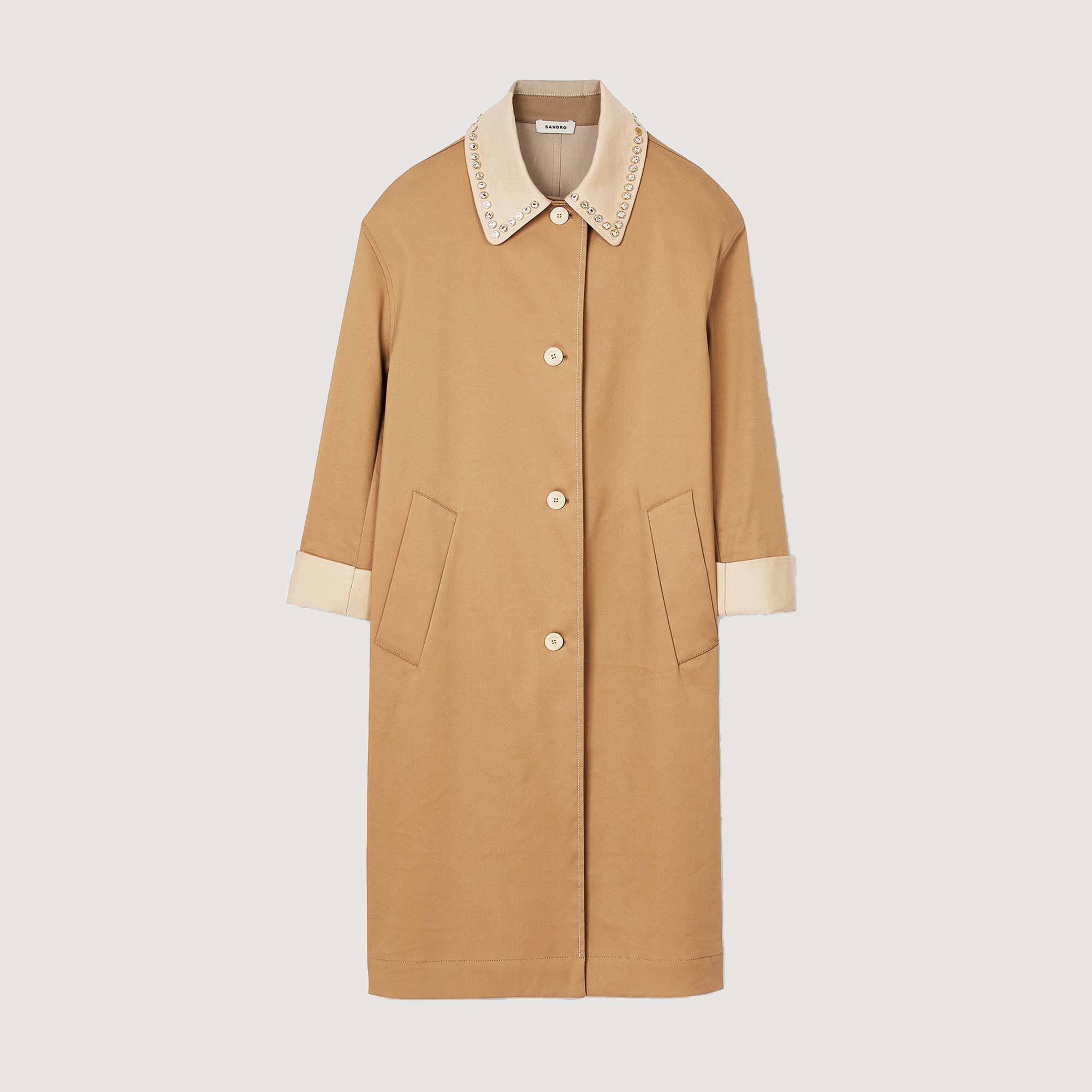 TRENCH COAT WITH RHINESTONE COLLAR - 6