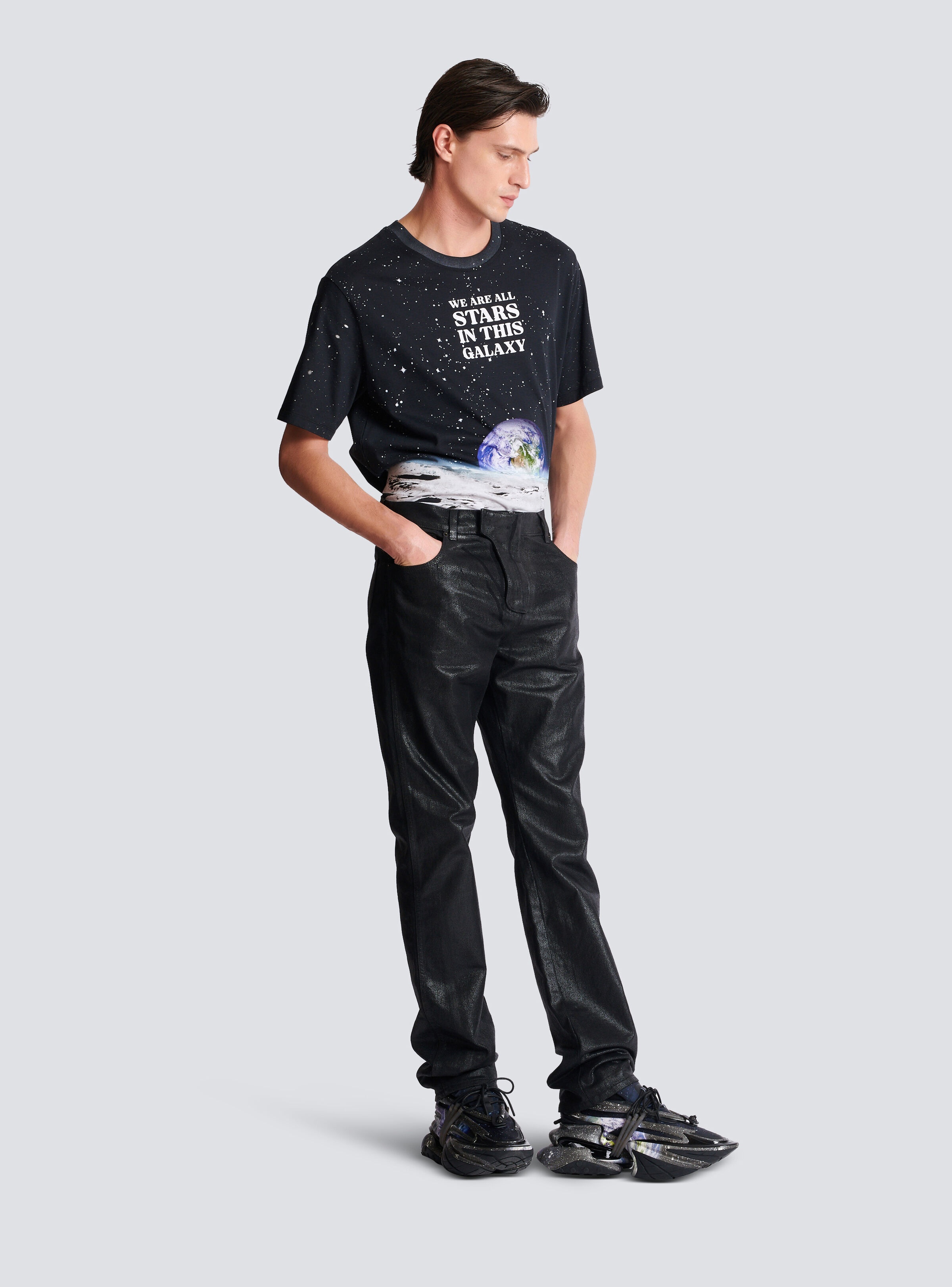 Regular-fit coated denim jeans - 3