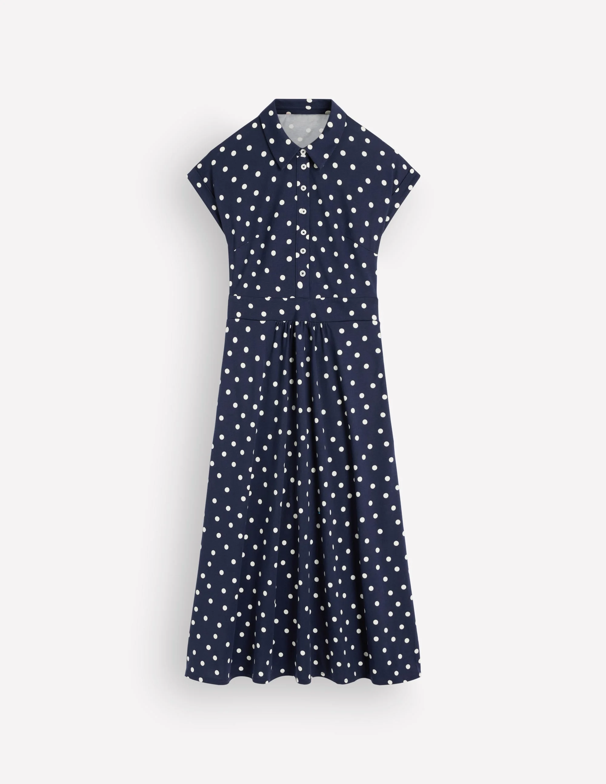 Fae Jersey Shirt Dress-French Navy, Boden Dot Spaced - 1