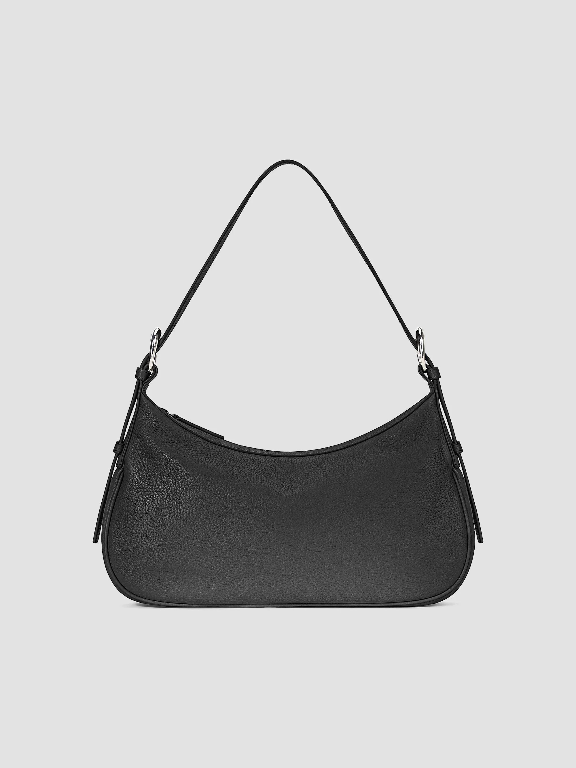 Women's Pine Leather Shoulder Bag - Black - 1
