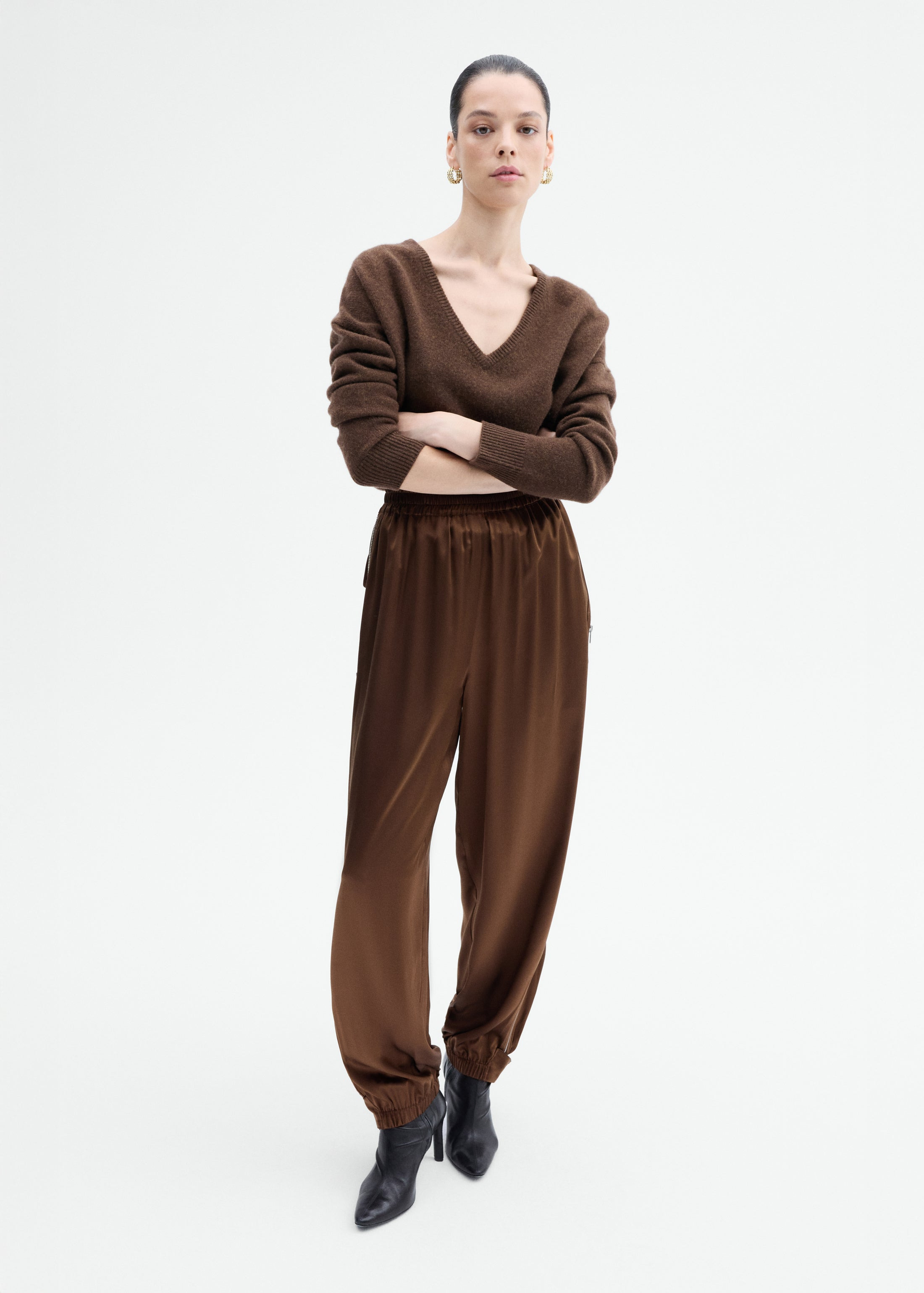 Track Pant in Silk Charmeuse - 4