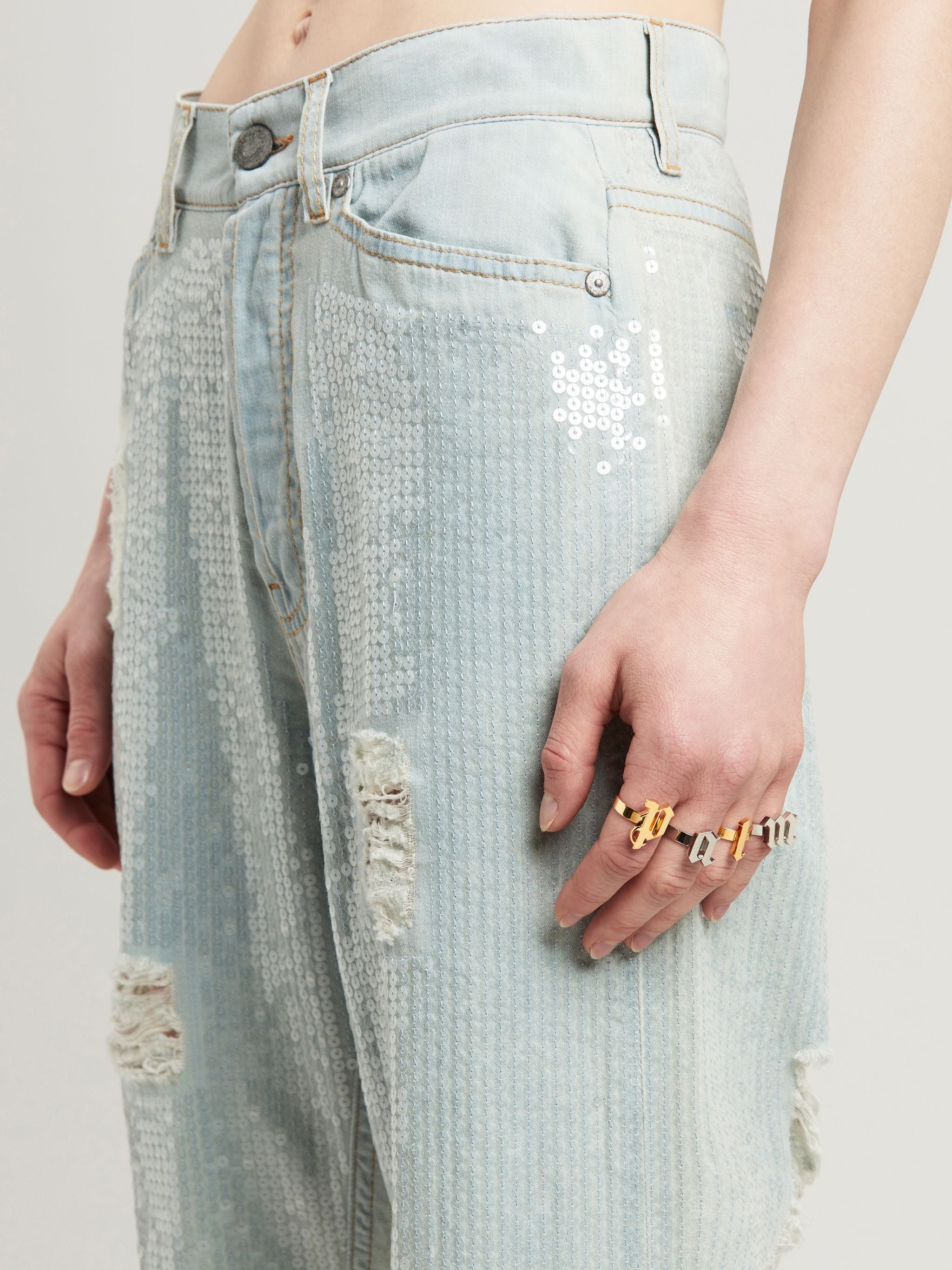 Bicolor Palm Rings Set - 3