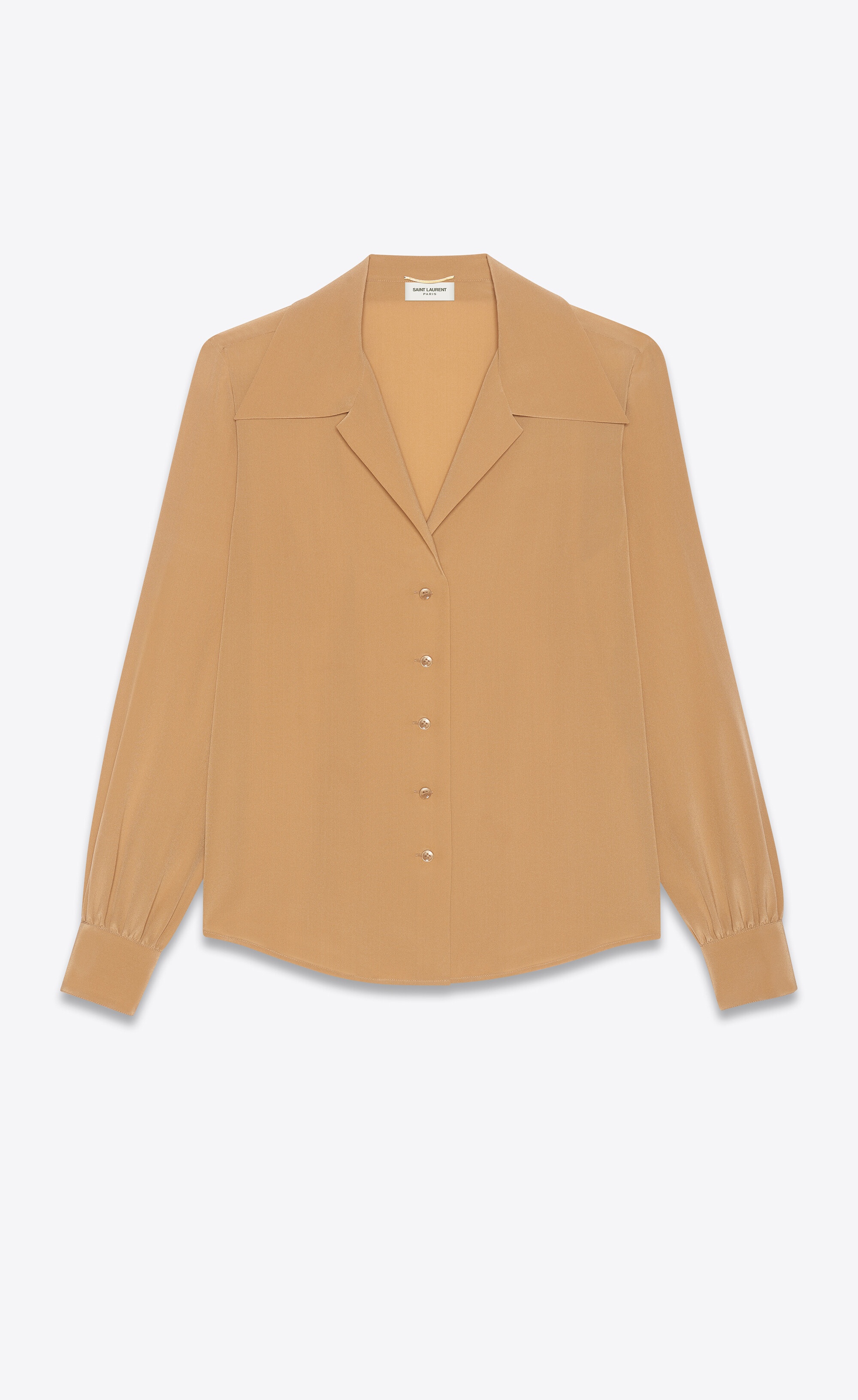 open-collar blouse in crepe de chine - 1