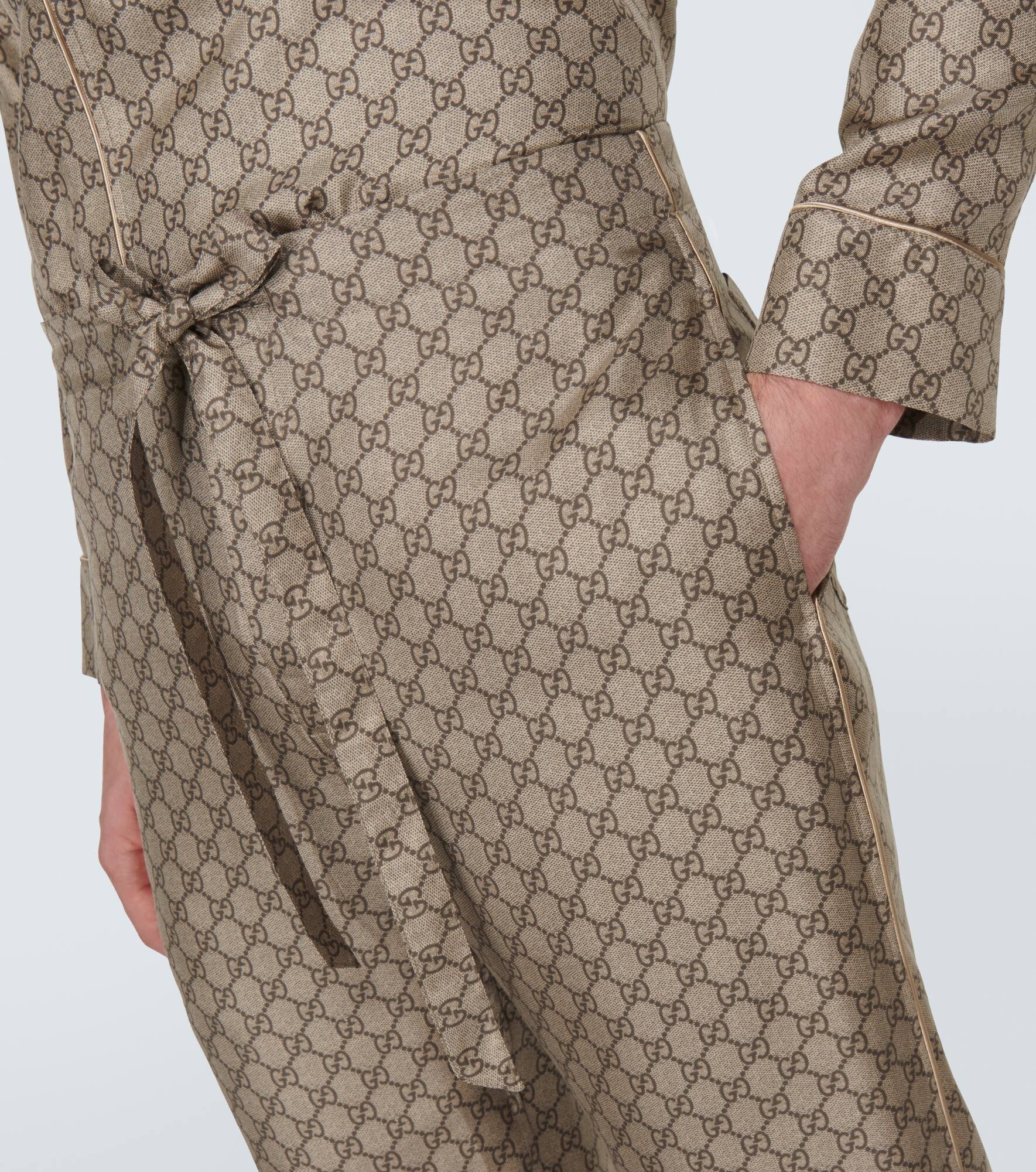 GG silk straight pants - 5