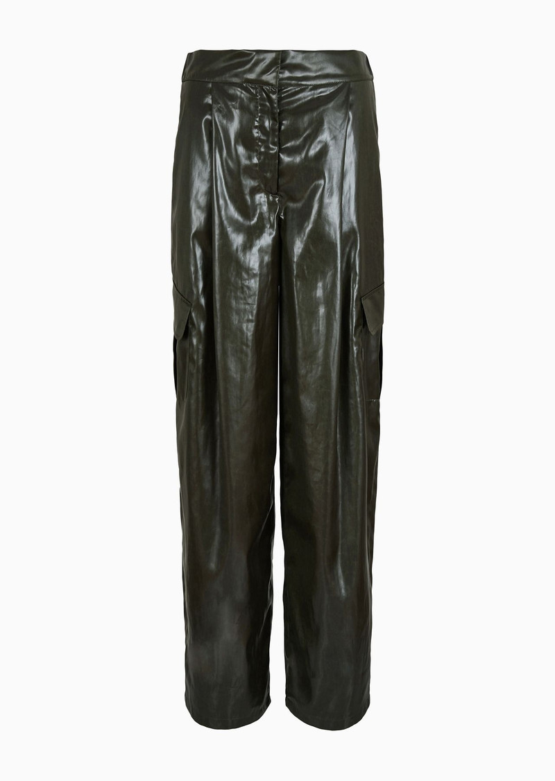 Emporio Armani Sustainability Values Capsule Collection recycled technical satin cargo trousers 1