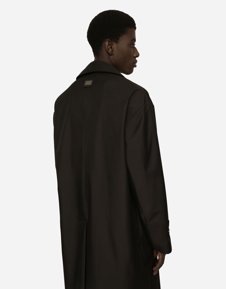 Nylon trench coat with logo tag - 2