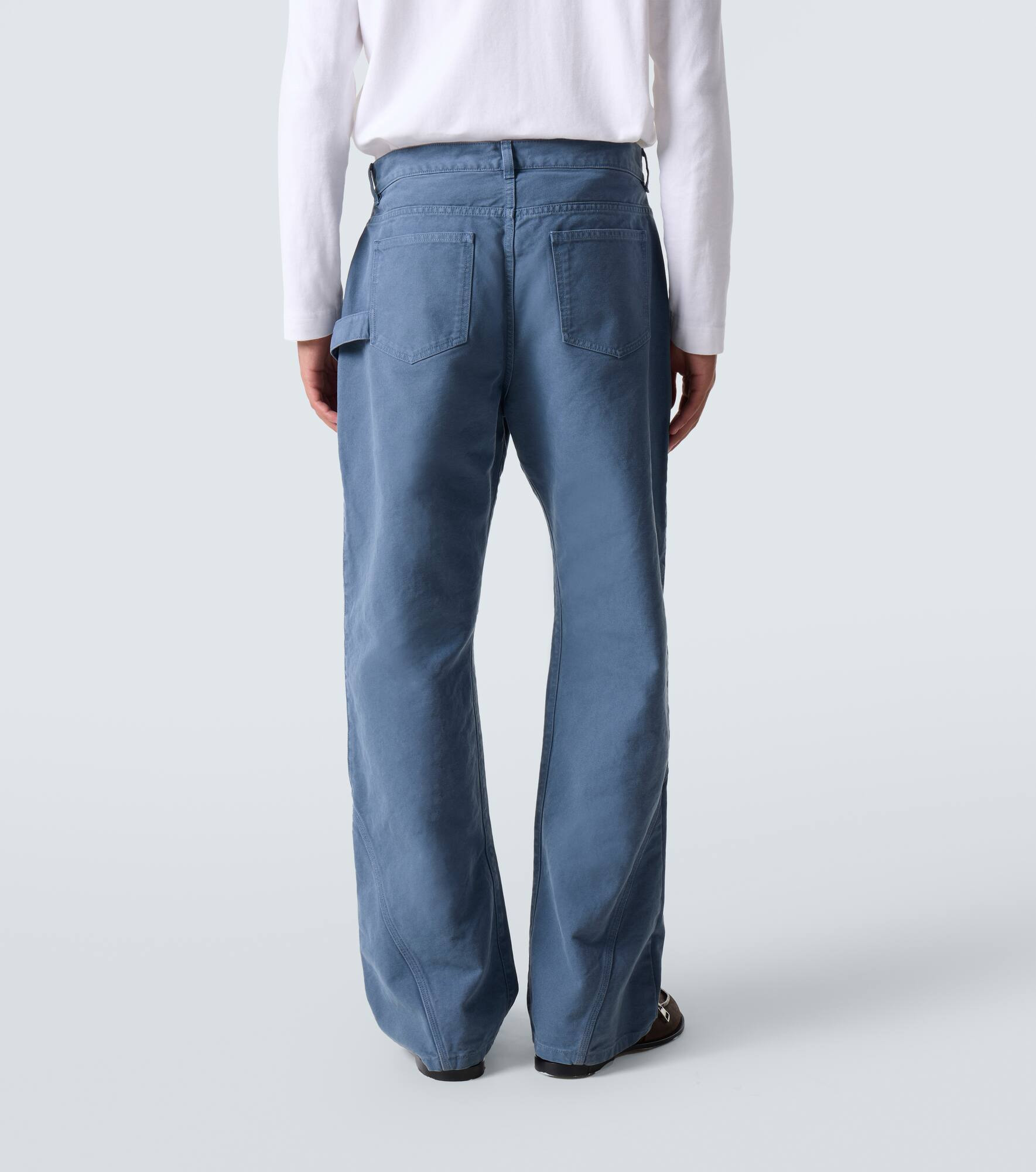 Twisted cotton canvas wide-leg pants - 4