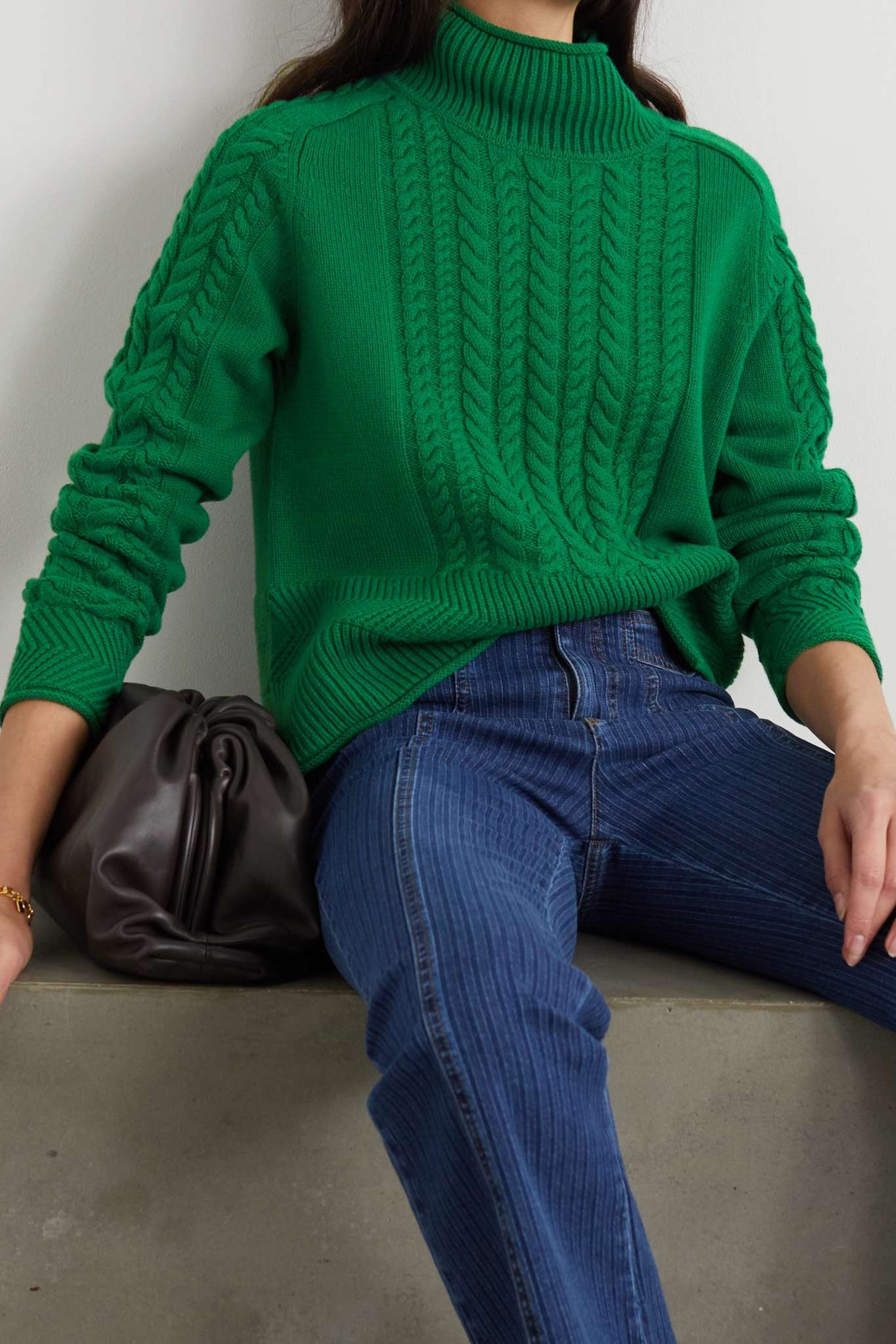 Cable-knit turtleneck sweater - 3