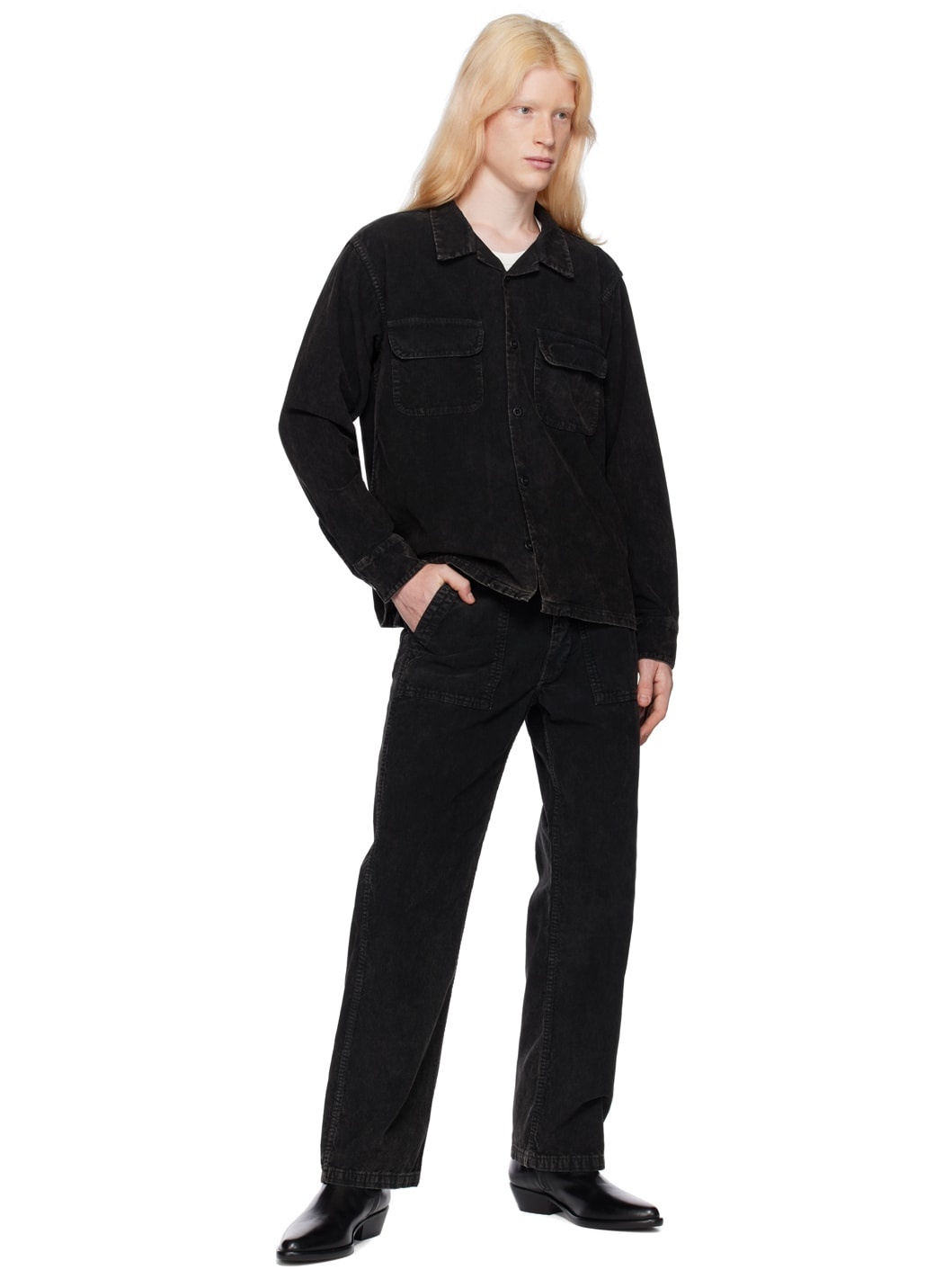 Black Modern Utility Trousers - 4