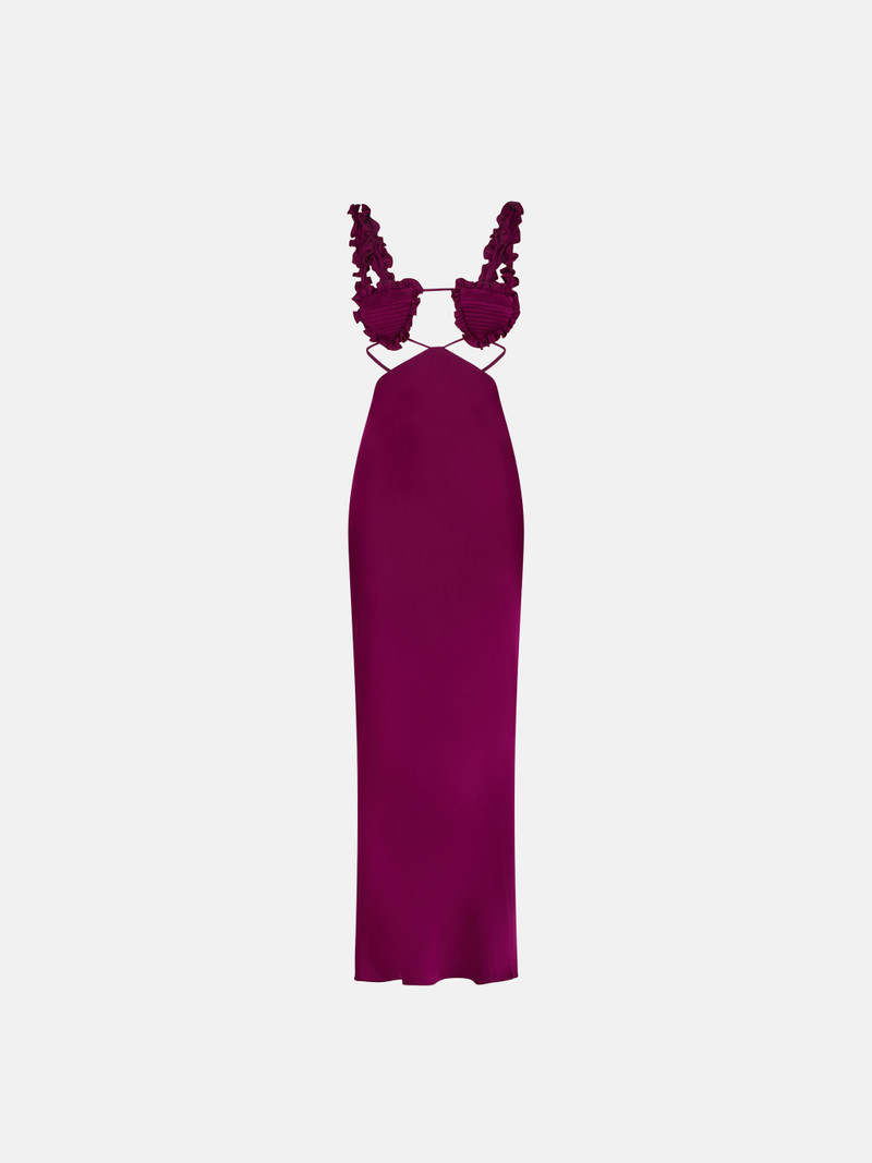''AMBER'' BURGUNDY MIDI DRESS 1