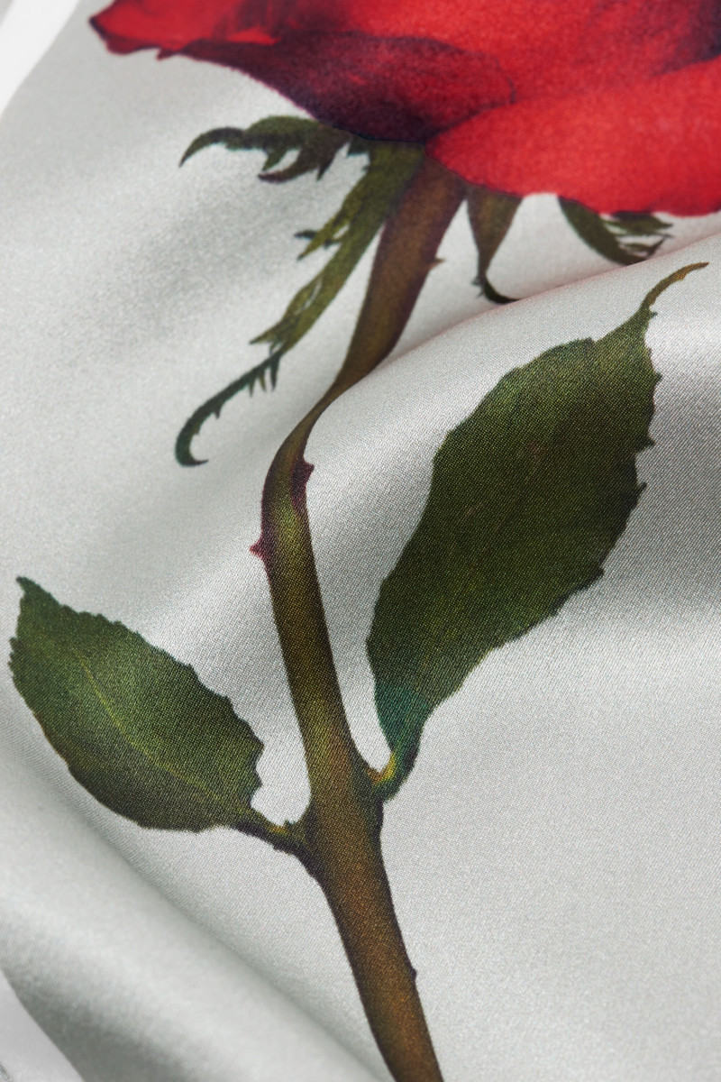 Thin silk satin scarf - White 3
