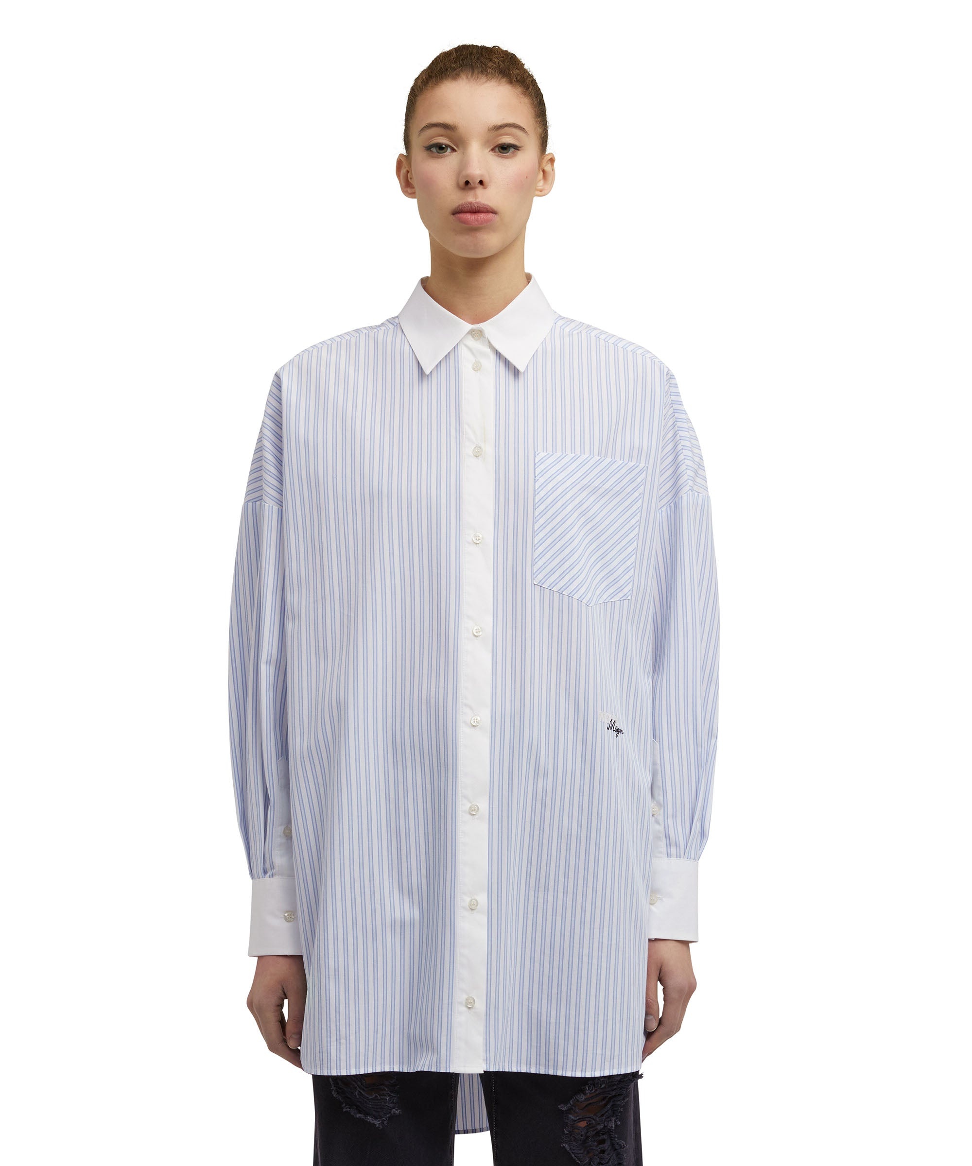 Poplin cotton striped dress - 2