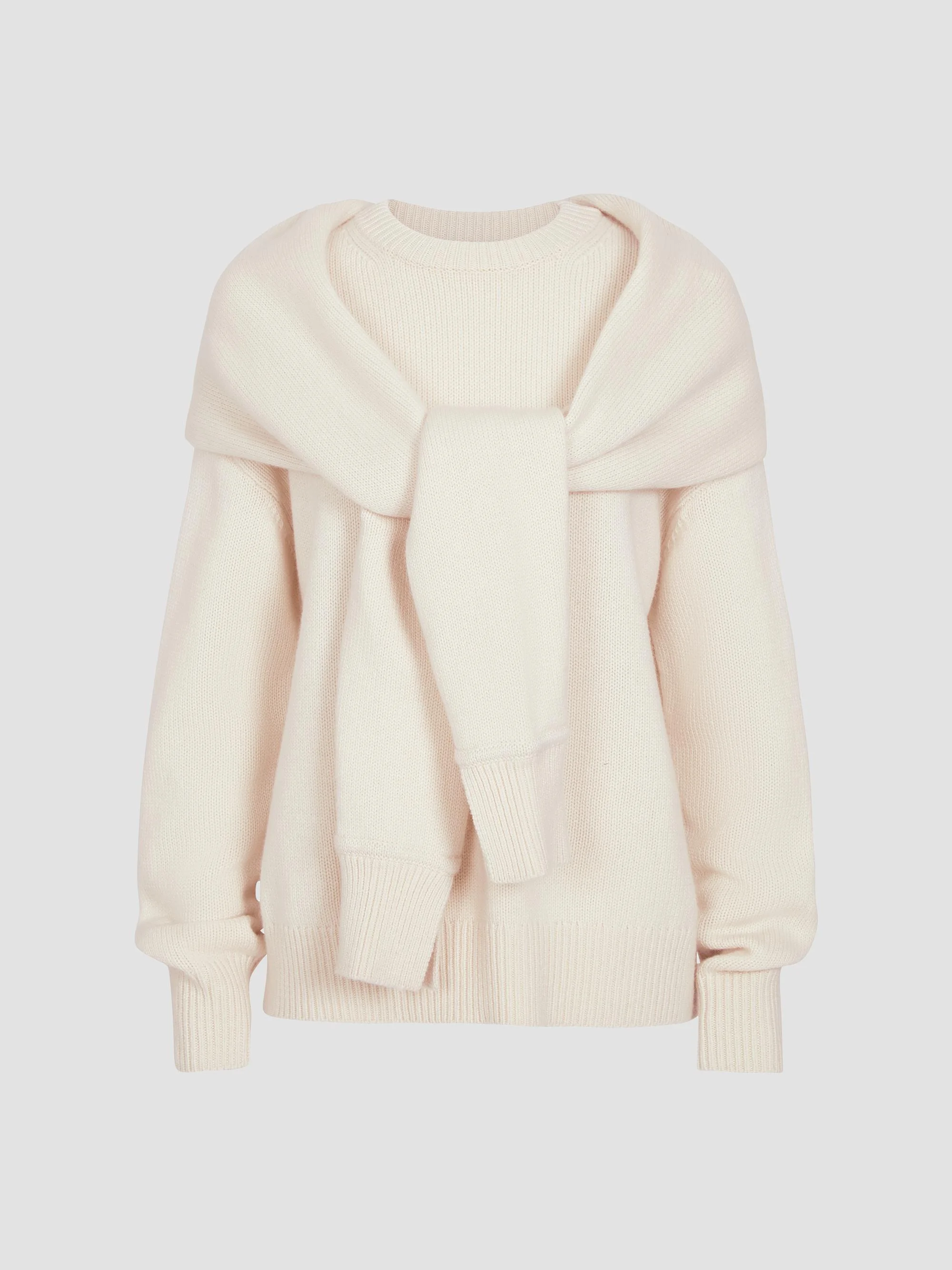Women's Rib-Knit Cashmere Shrug Sweater - Almond Milk - 1