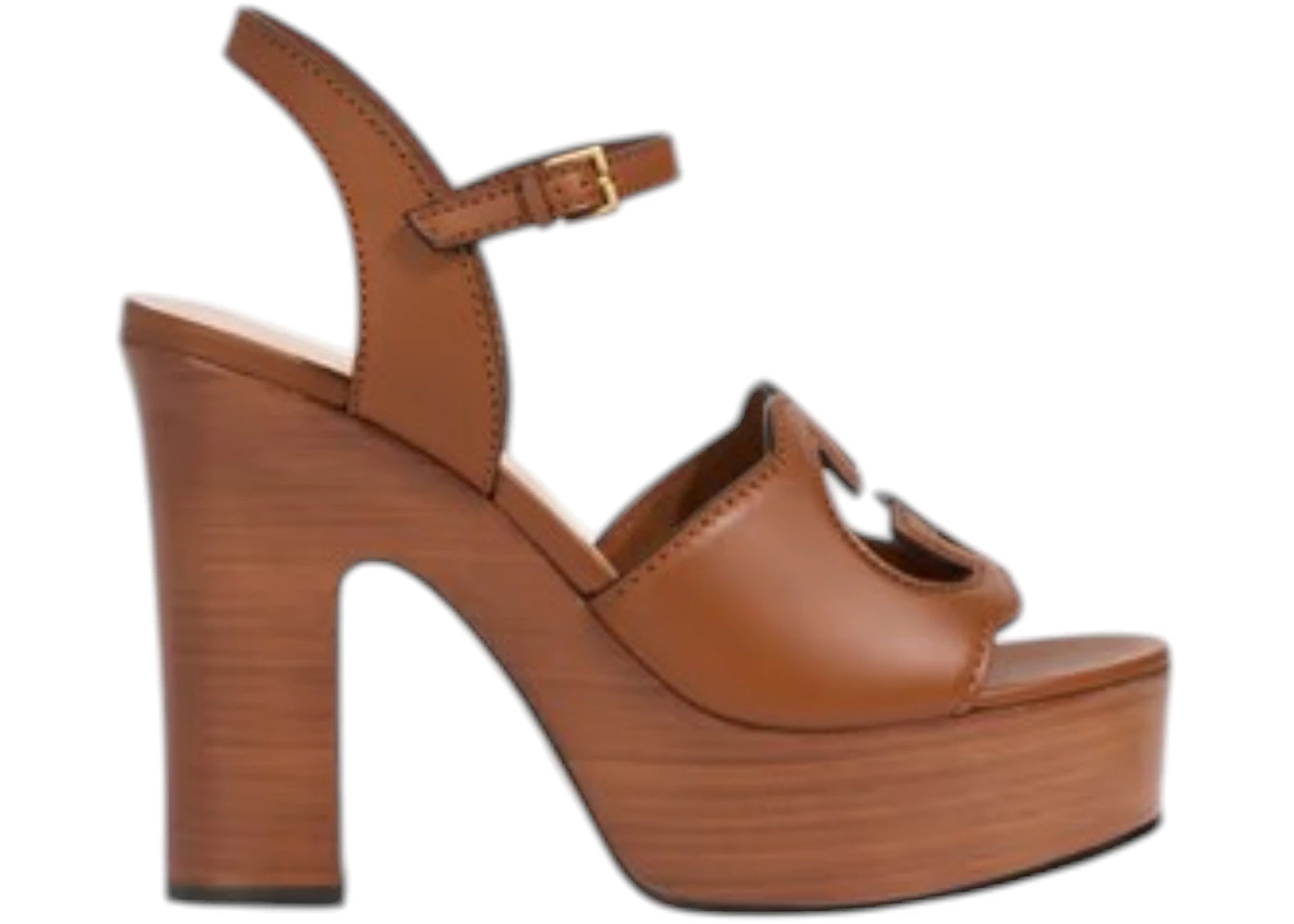 Gucci Brown Leather Platform Sandals Brown - 1