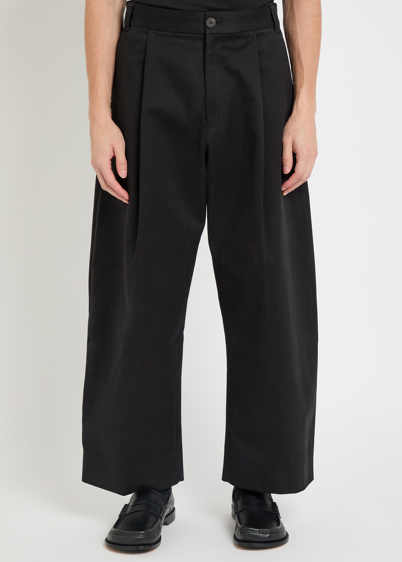 Studio Nicholson Studio Nicholson Peached Pleated Wide-leg Cotton-twill Trousers outlook