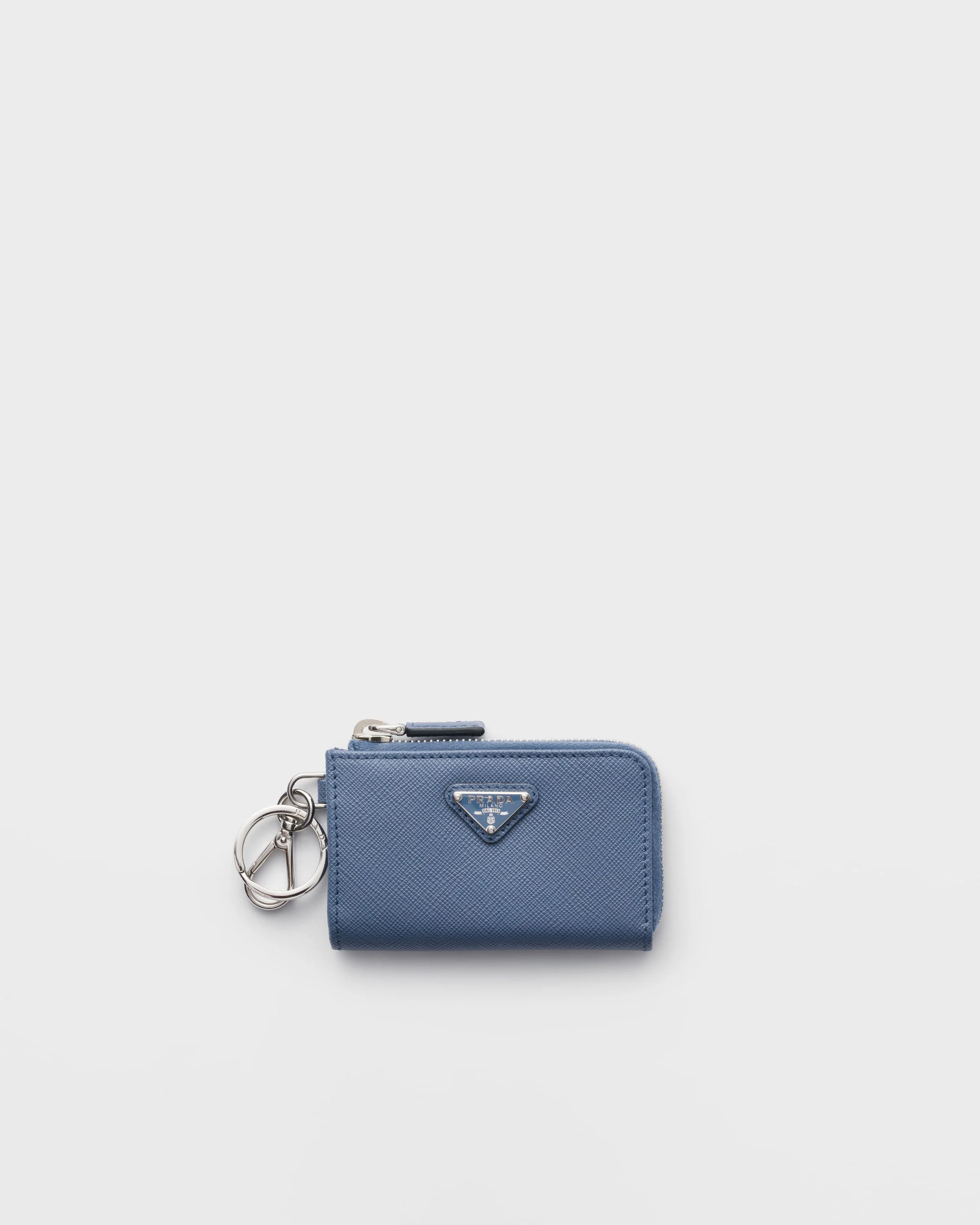 Saffiano Leather Mini Pouch with keychain - 1