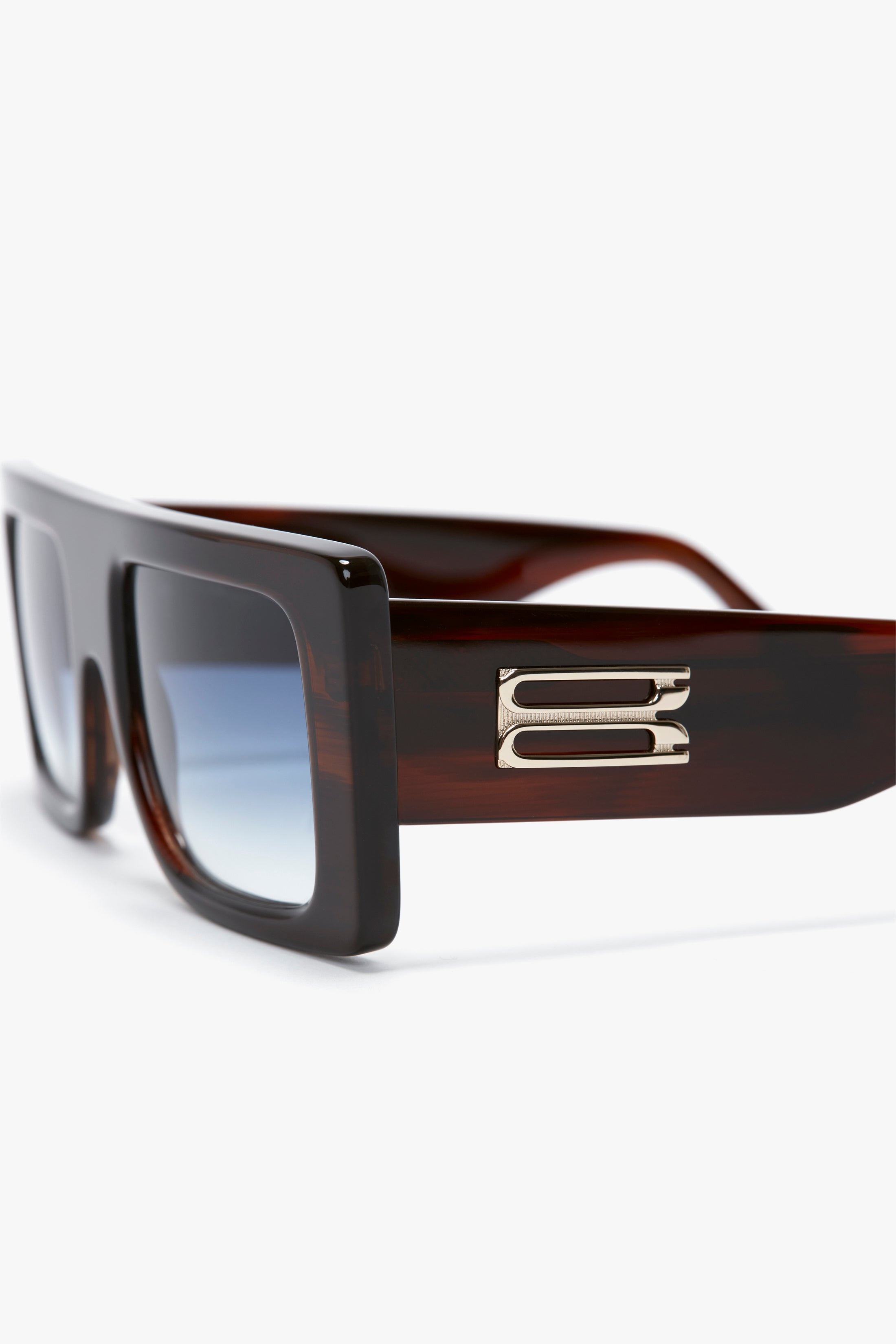 Oversized Frame Sunglasses In Brown Horn - 2
