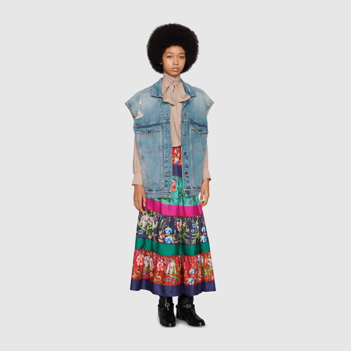 Gucci 100 sleeveless denim jacket - 3