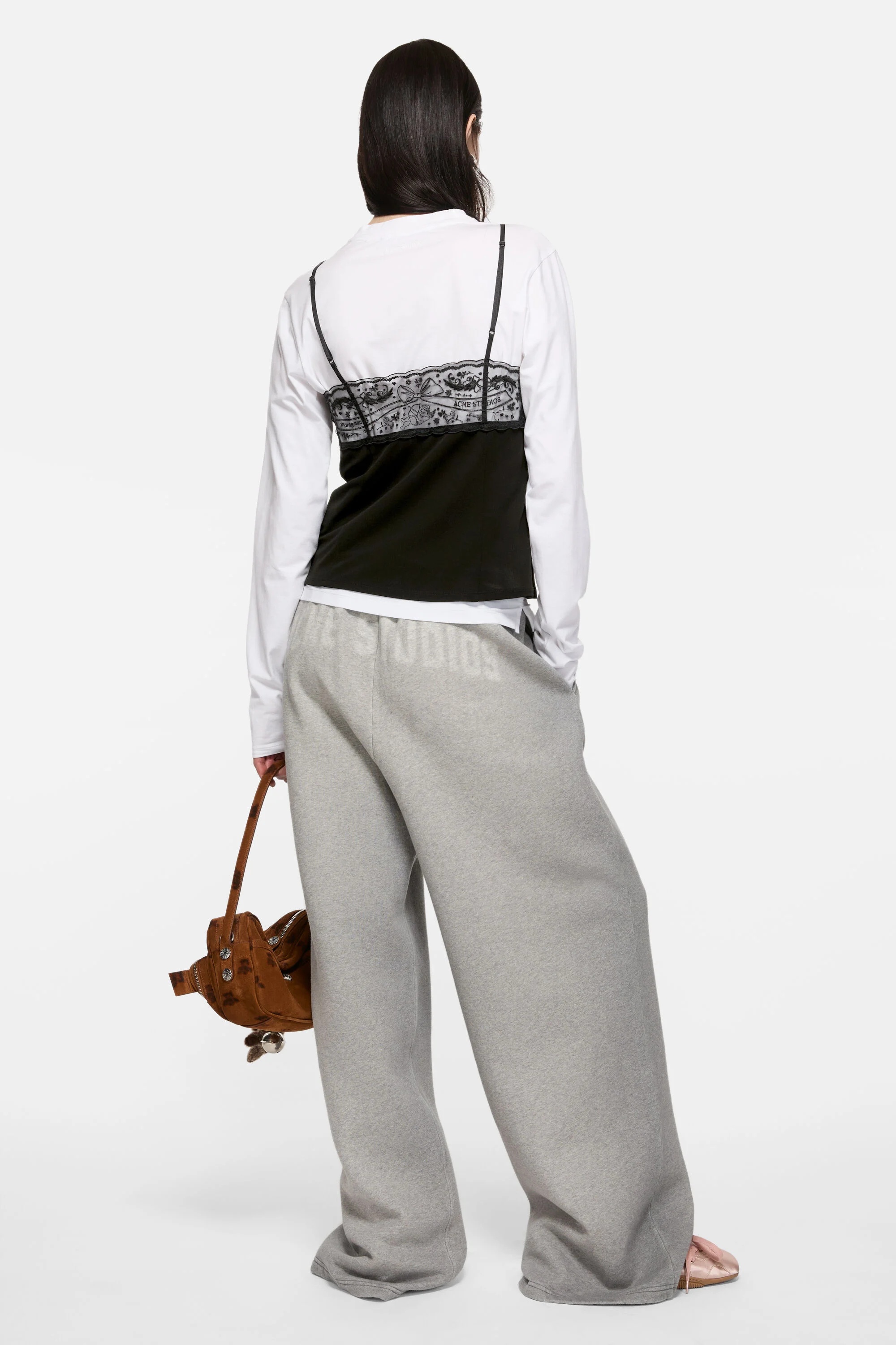Lace strap blouse - Black - 3