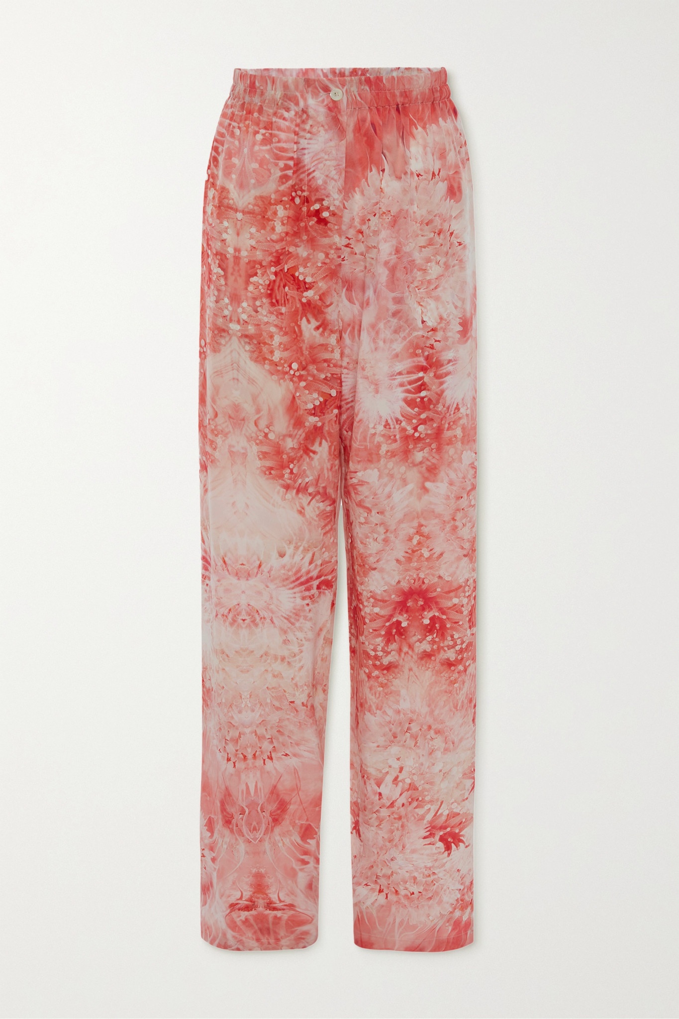 Printed silk wide-leg pants - 1