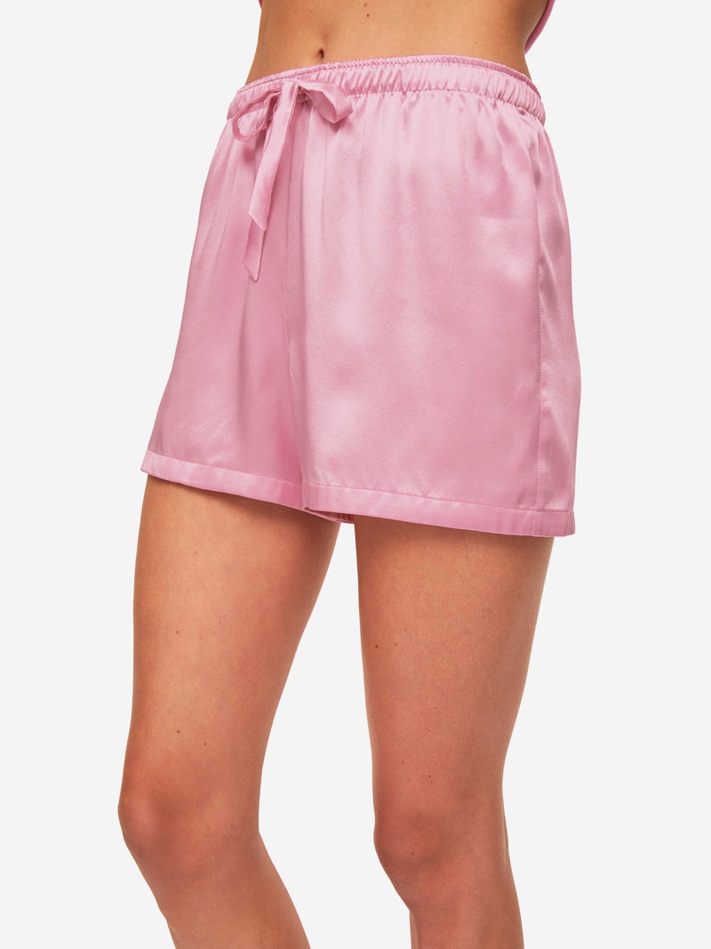 Women's Short Cami Pyjamas Bailey 2 Silk Satin Pink - 5