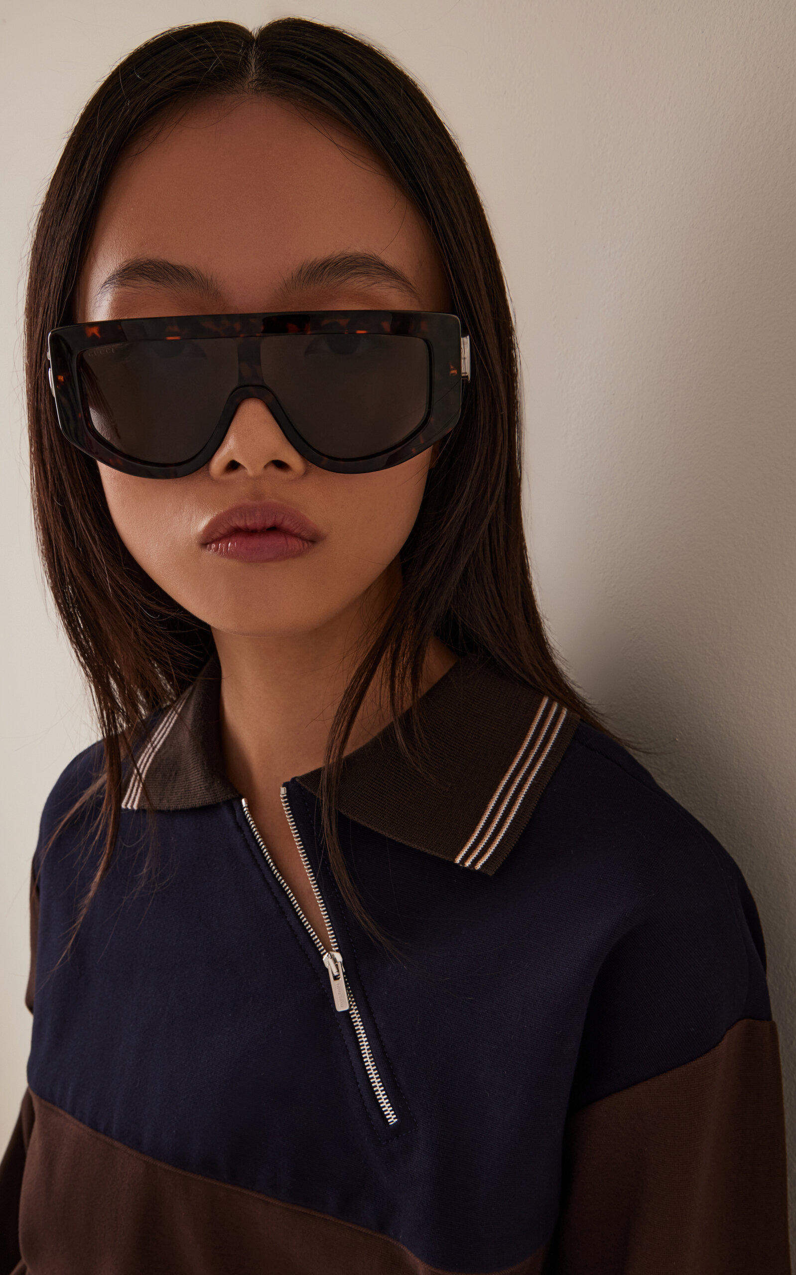 Mask-Frame Acetate Sunglasses brown - 2