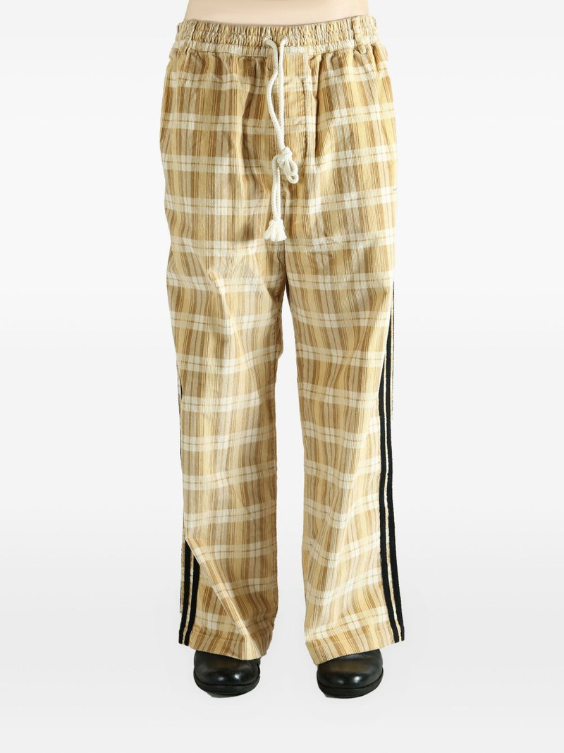 adidas plaid-pattern trousers outlook