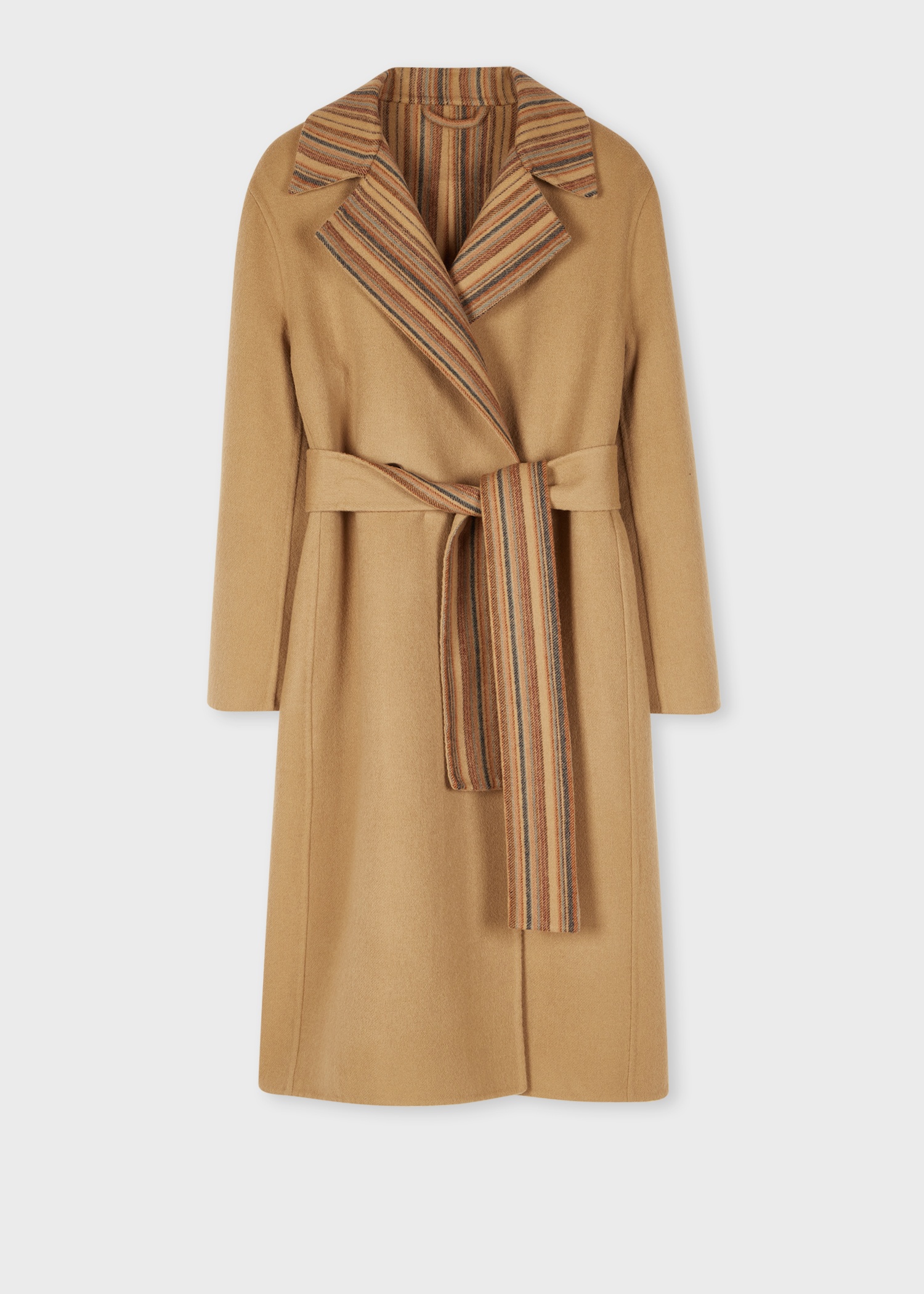Women's Wool Reversible 'Signature Stripe' Cocoon Coat - 1