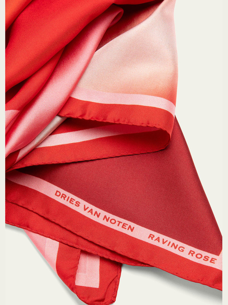 Dries Van Noten Raving Rose Silk Foulard outlook