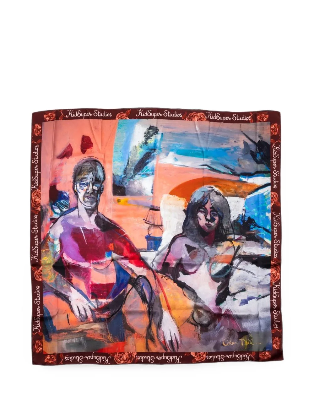 Man and Woman Painting silk scarf - 1