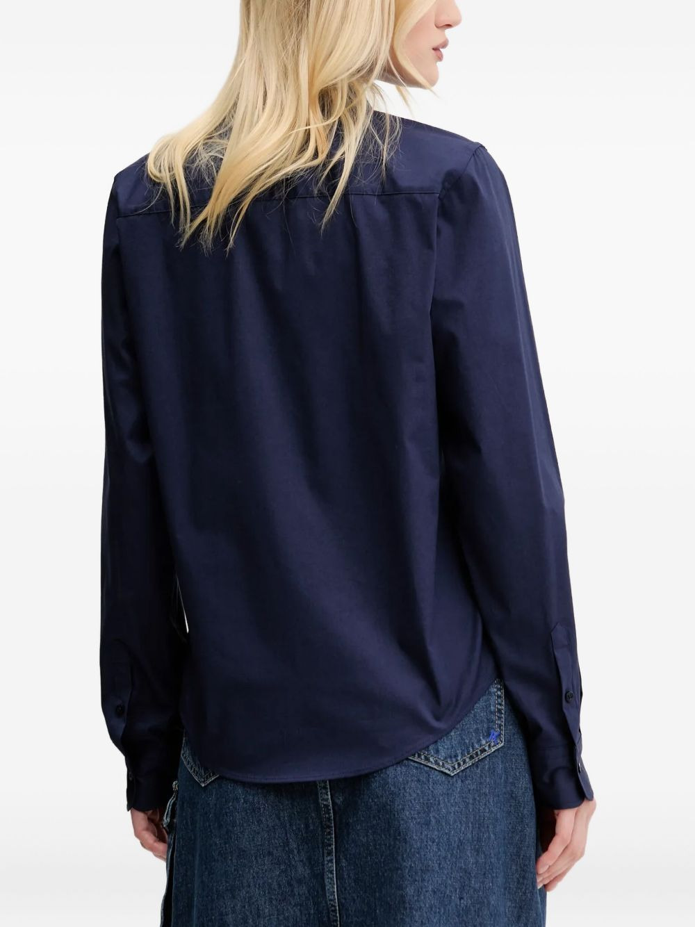 logo-embroidered poplin shirt - 3