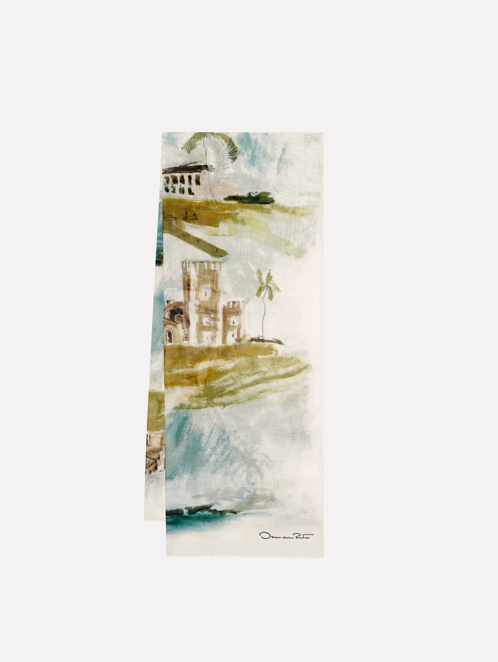 DOMINICAN LANDSCAPE MODAL CASHMERE SCARF - 1