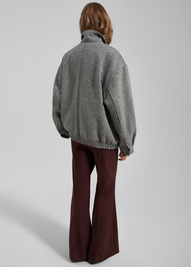 Vanves Wool Blouson Jacket - Grey Melange 7