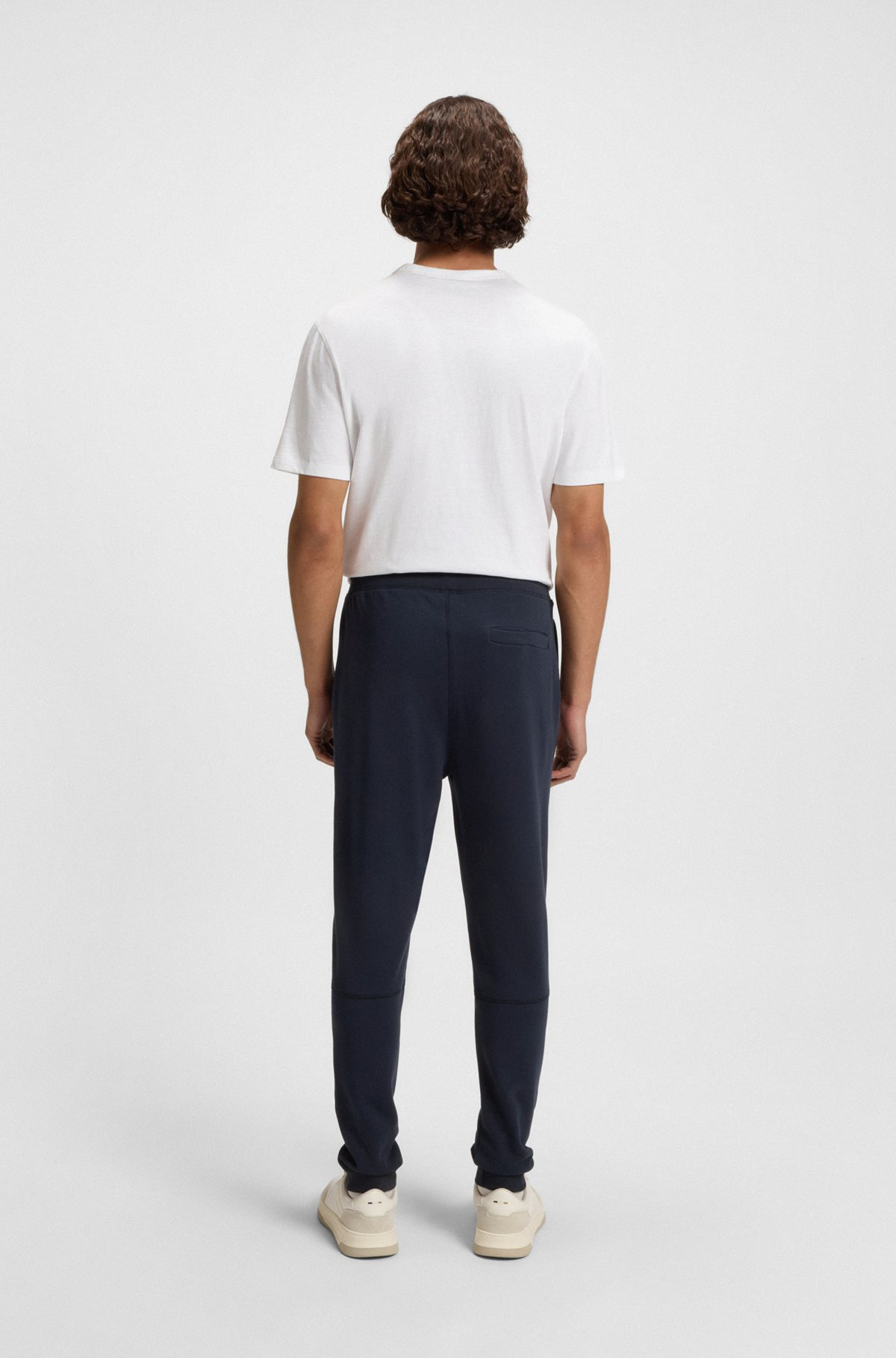 COTTON-TERRY TRACKSUIT BOTTOMS WITH LOGO PATCH - 5
