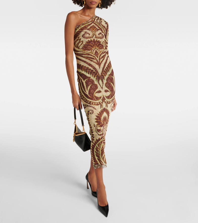 Etro Asymmetric printed midi dress outlook