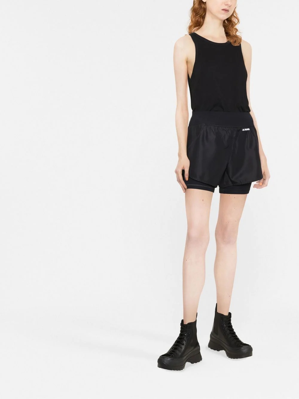 + logo-print layered shorts - 2