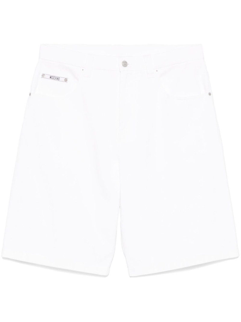 embroidered-logo denim shorts 1
