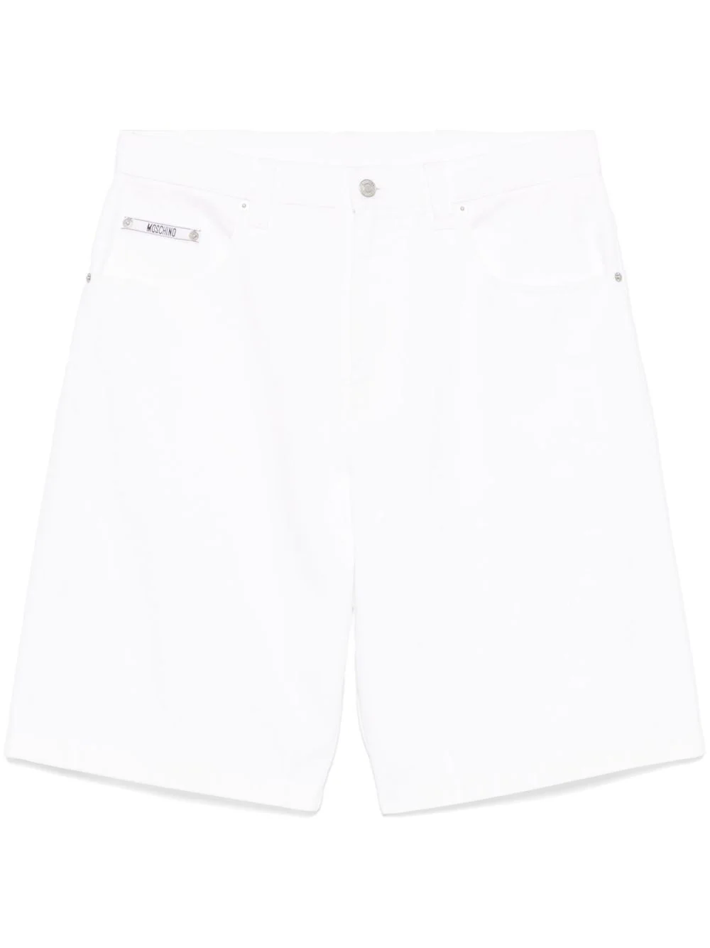 embroidered-logo denim shorts - 1