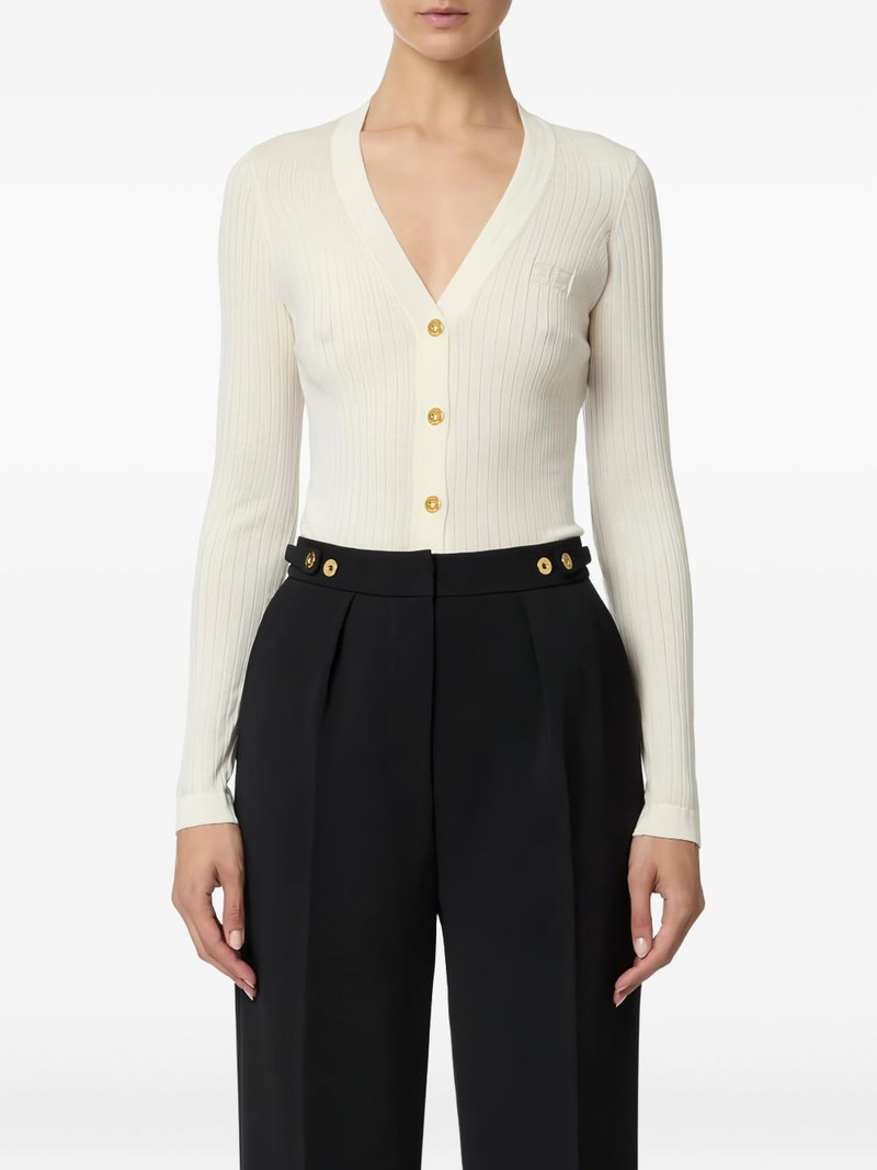 ELISABETTA FRANCHI ribbed long-sleeve cardigan outlook