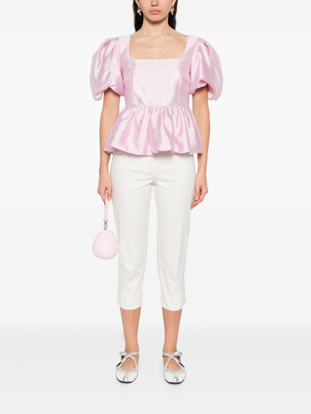 puff-sleeve peplum top - 2
