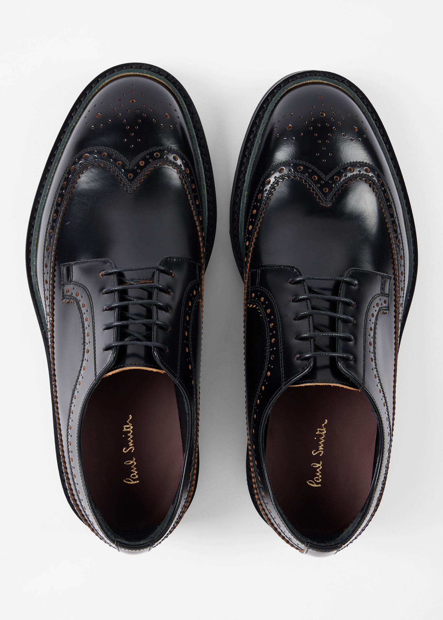 Black Leather 'Count' Brogues - 5