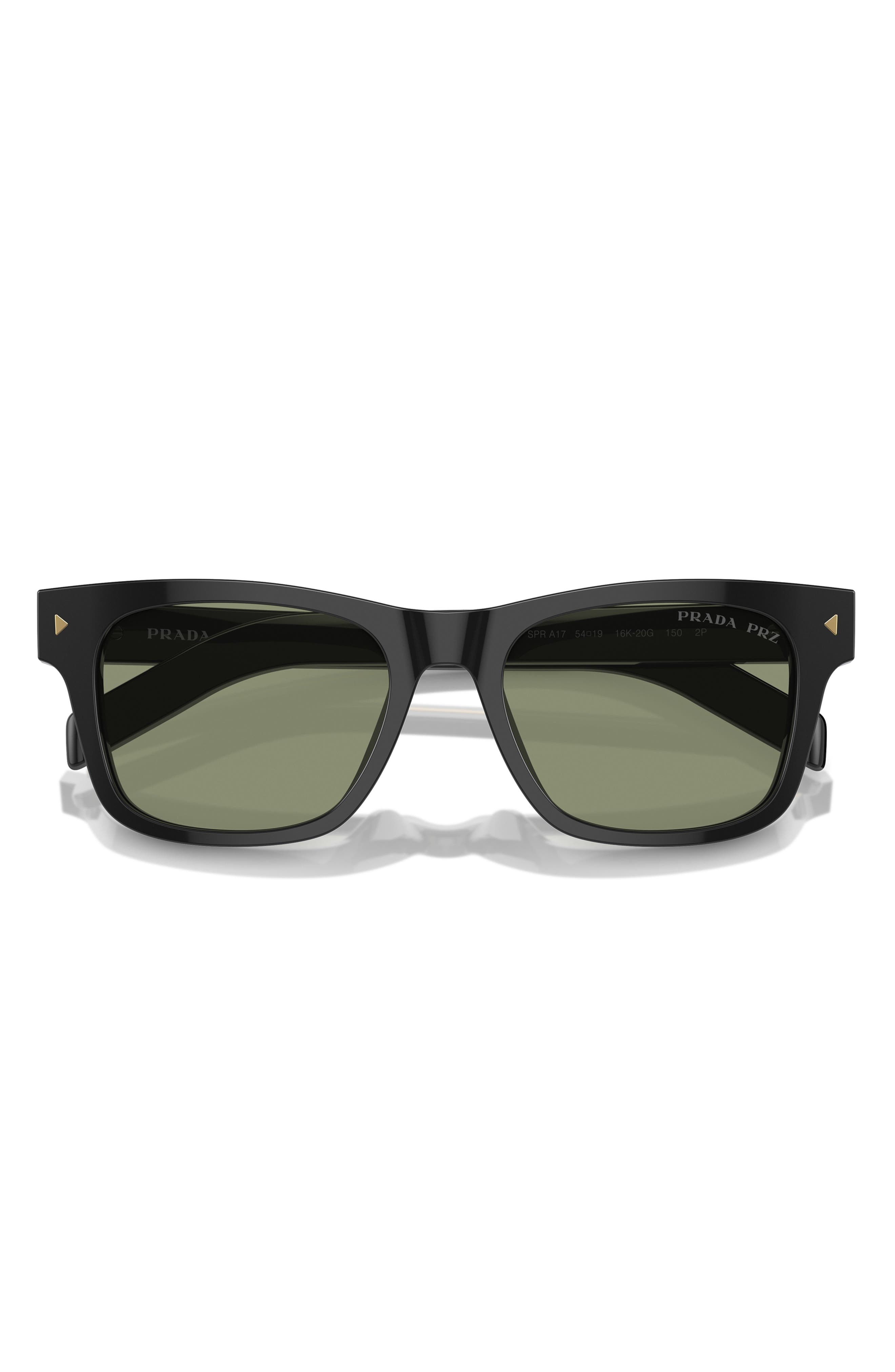 Prada 51mm Polarized Rectangular Sunglasses in Black at Nordstrom - 4