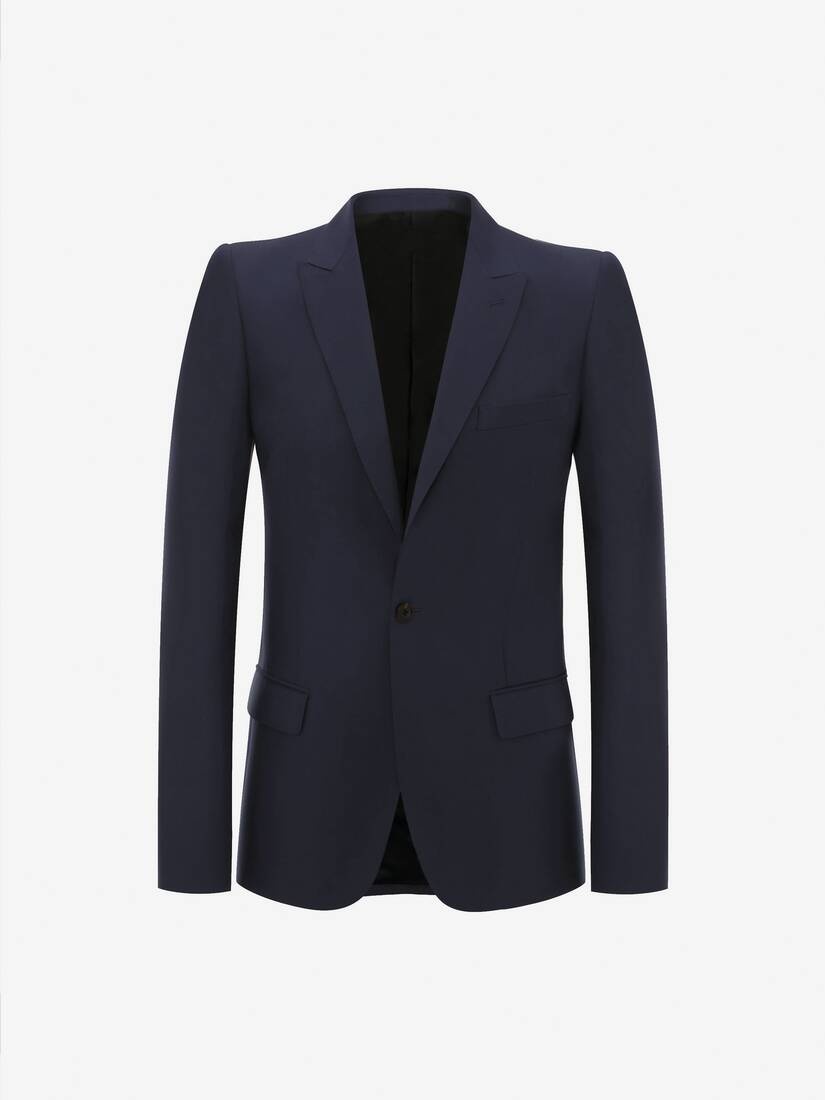 Selvedge Wool Mohair Jacket in Navy - 1