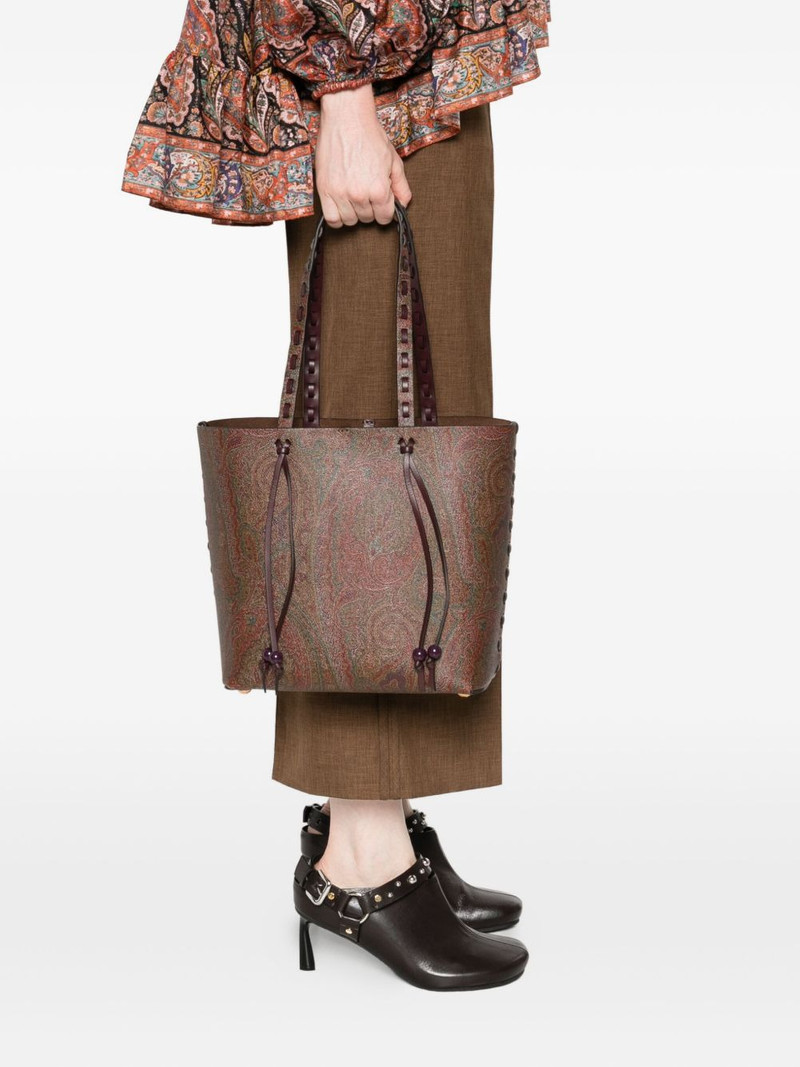 Etro paisley-pattern braided-handle tote bag outlook