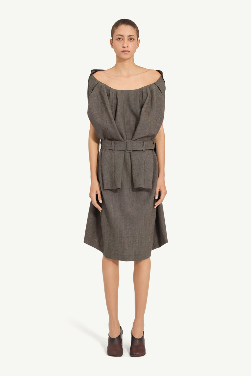 Belted draped midi dress 1