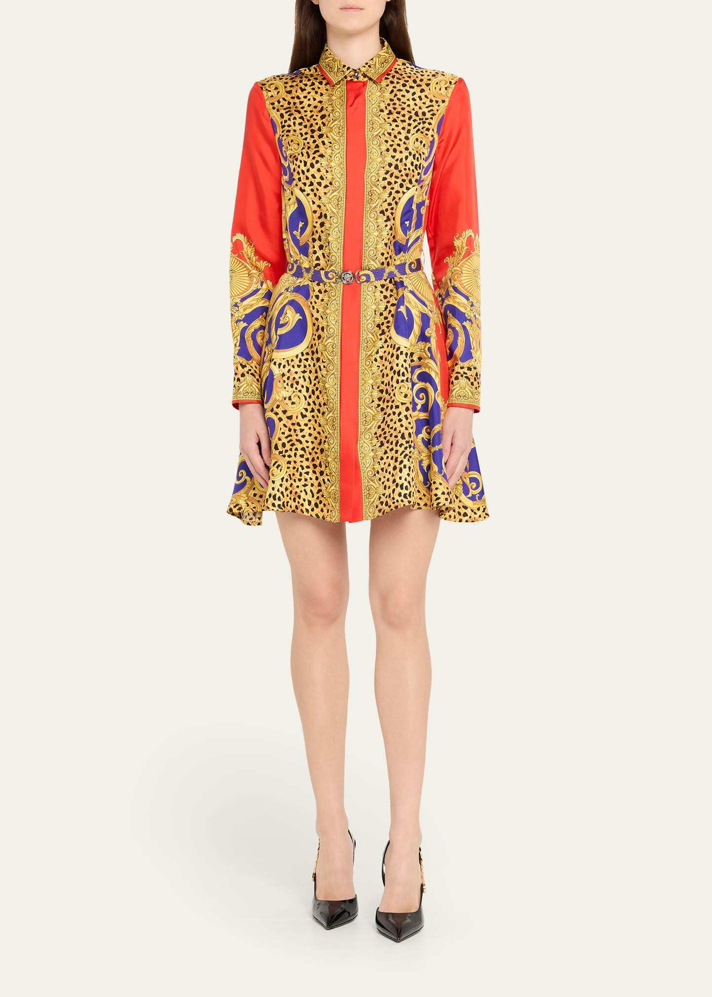 Cheetah Barocco Silk Twill Shirtdress - 2