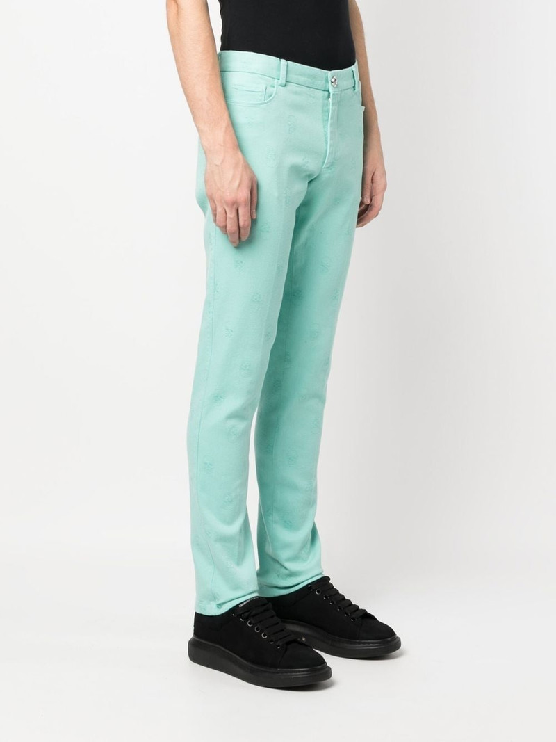 skull embroidery straight-leg trousers 3